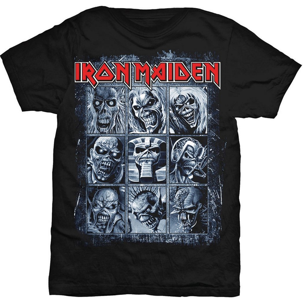 Rock Off Officially Licensed Products Men's Black Rock Off Iron Maiden 'Nine Eddies' T-Shirt (Medium)