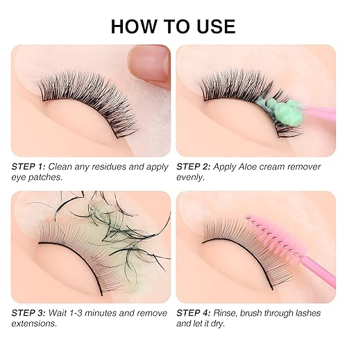 Miniatura 12 de LASHVIEW Crema removedor de extensiones de pestañas, crema especial con sabor a lirio, removedor profesional de extensiones de pestañas para salón