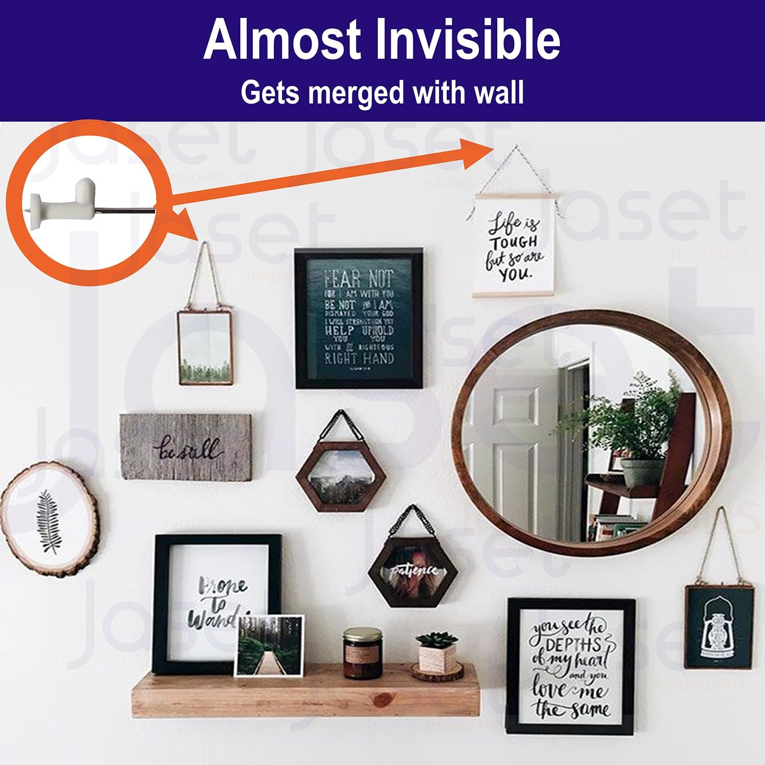 Sahmbi Innovations Wall Mounting Nails/Hooks (Large-Big Size) – Multi Purpose, Non-Trace Invisible, No Drill Installation for Hanging Light Weight Photo Frames, Wall Clocks, Keys – Pack of 100 Pieces 2