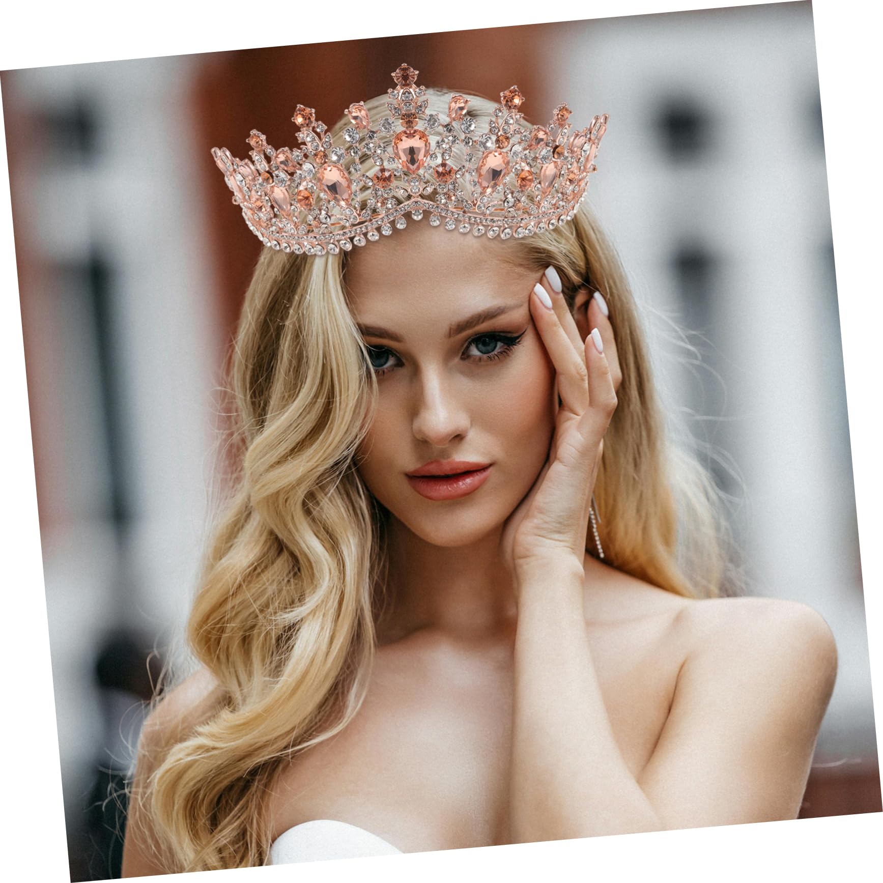Healeved 2pezzi Coroncina Rosa Con Artificiali Accessorio Per Matrimonio e Cerimonie Per Bride e Damigelle Design e