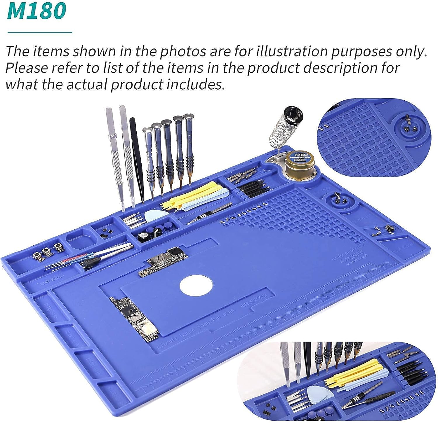 M180 Professional Soldering Work Mat with component organization