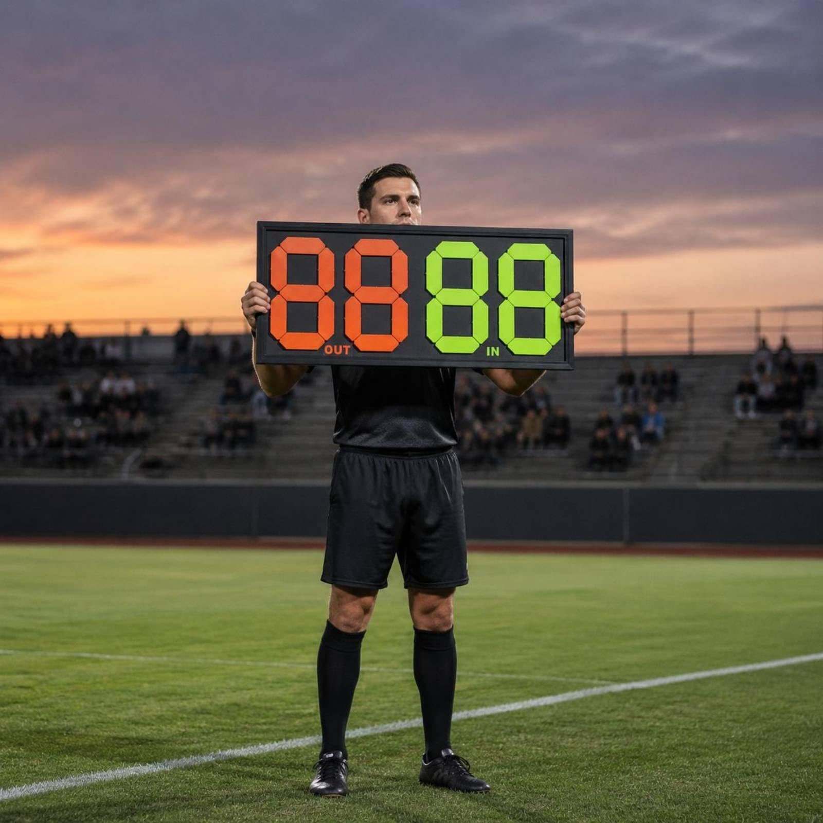 Qianly Tabellone Sostituzioni Calcio Materiale PP Tabellone Sostituzione Calcio Portatile Attrezzatura Sportiva per Ufficiali Sportivi, Piccolo