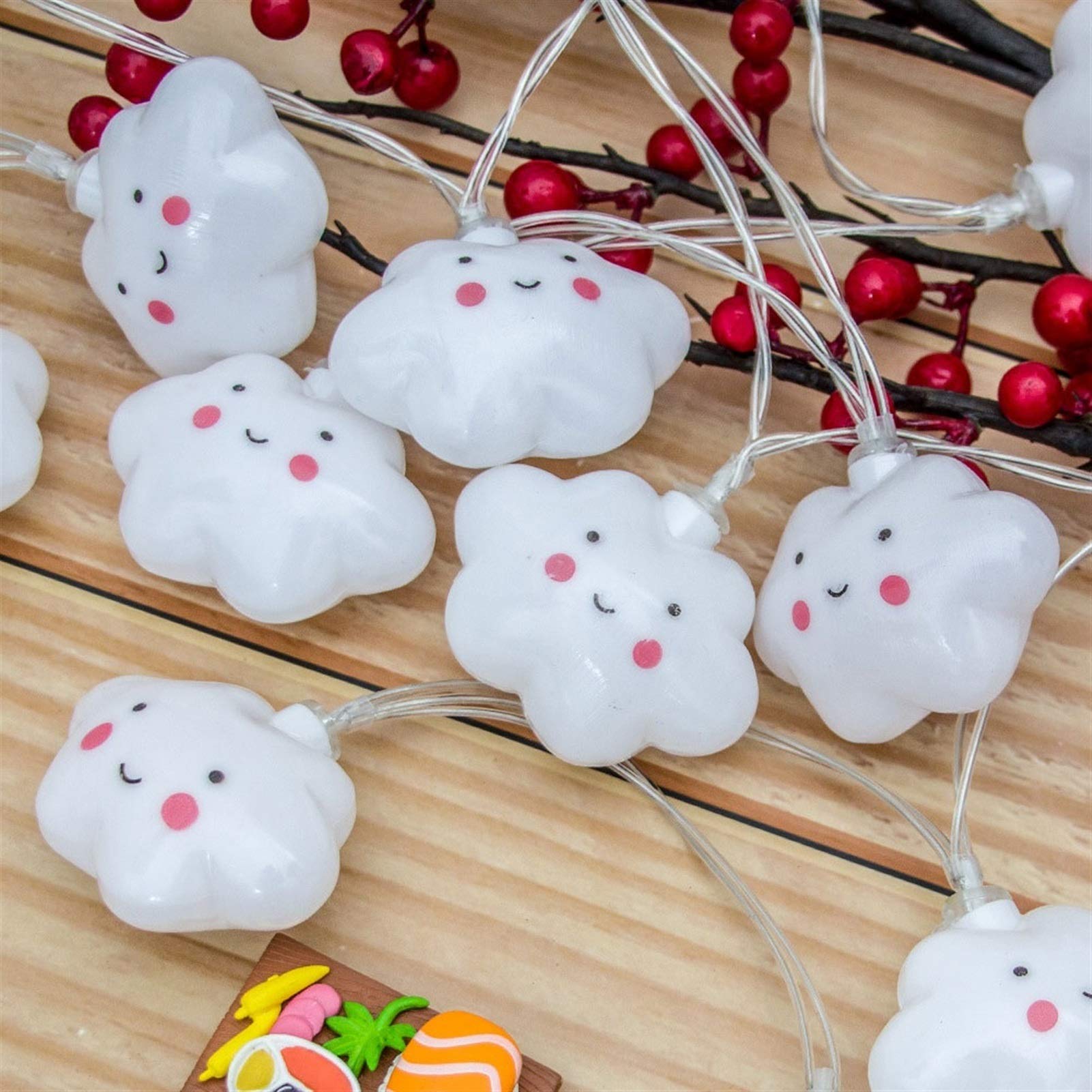 Łańcuchy świetlne LED, do użytku na zewnątrz, do wnętrz, mała latarnia LED, białe światło chmury, oświetlenie zewnętrzne na taras, nadaje się na święta Bożego Narodzenia, dekoracja pokoju świątecznego