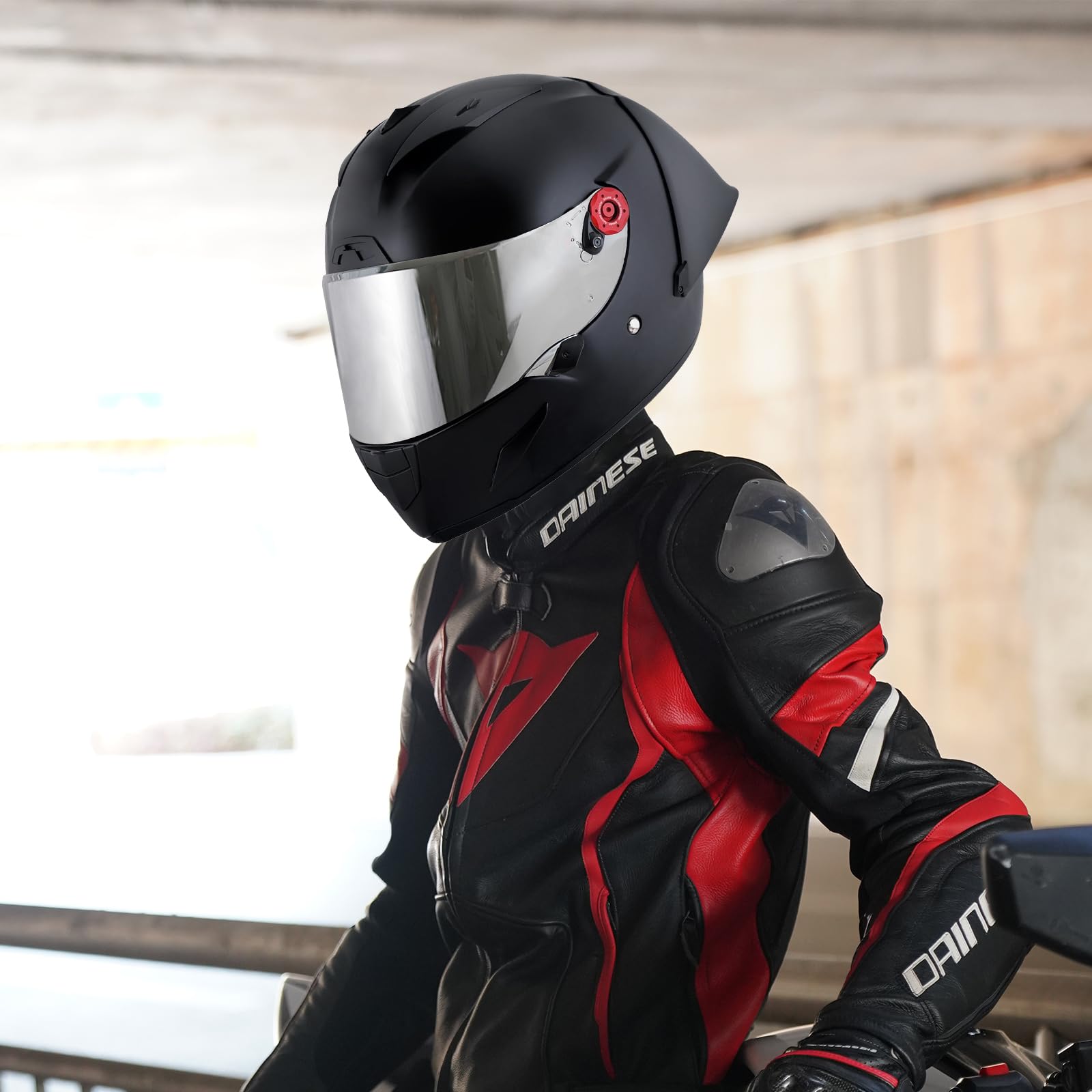 Visera Casco Moto para Shark Race R Pro GP, Visera para Casco Integral de Motocicleta,Lente de Casco de Protección contra el Viento para Moto,Accesorios para Cascos de Moto (Plata)