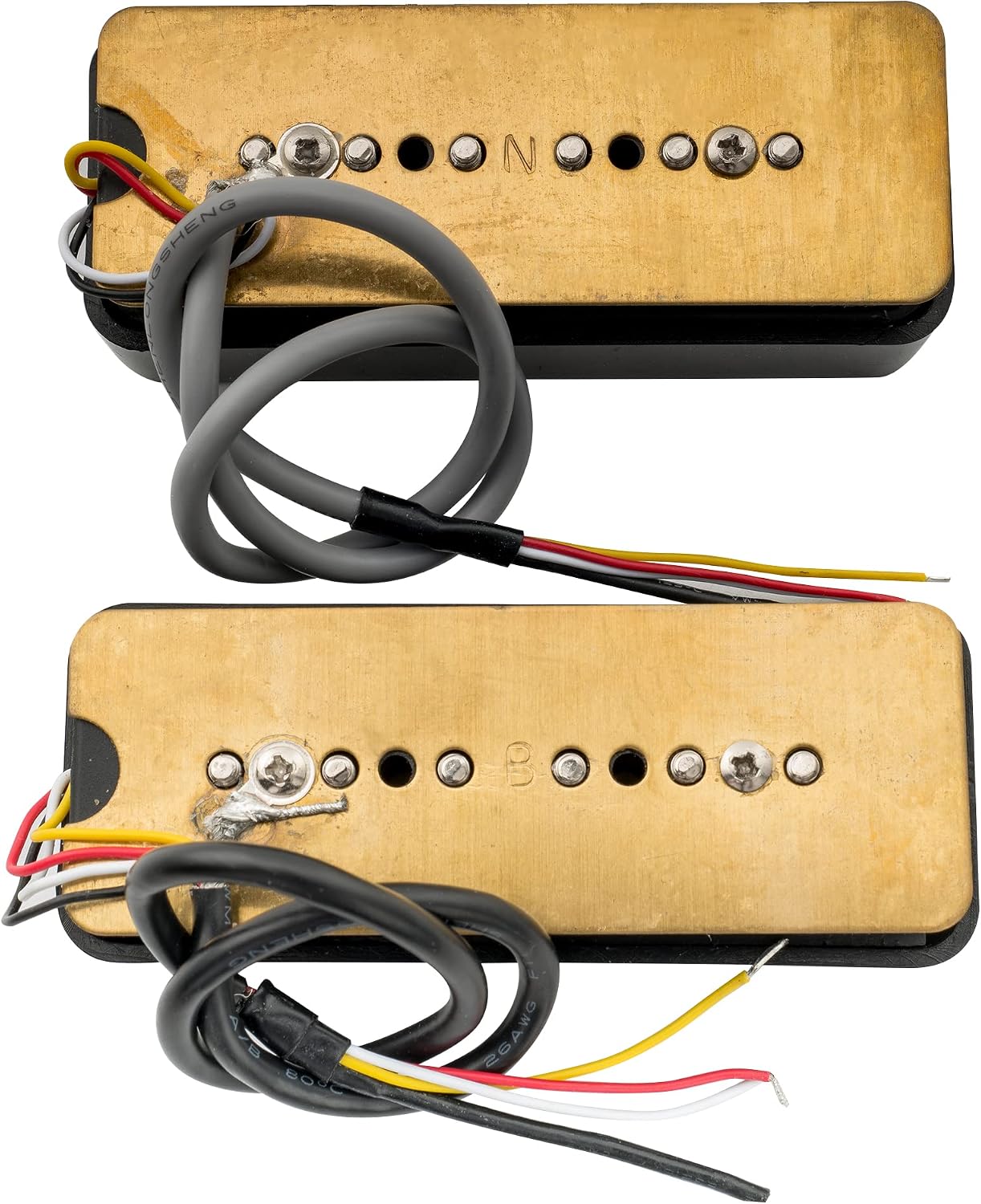 Wilkinson M Series Stacked P90 Soapbar Ceramic Single Coil Pickup Neck Bridge Pickups Set 10K/16K for SG LP Style Electric Guitar, Black
