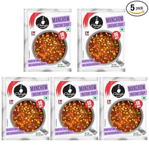 Ching's Instant Manchow Soup 15 gm (Pack of 5)