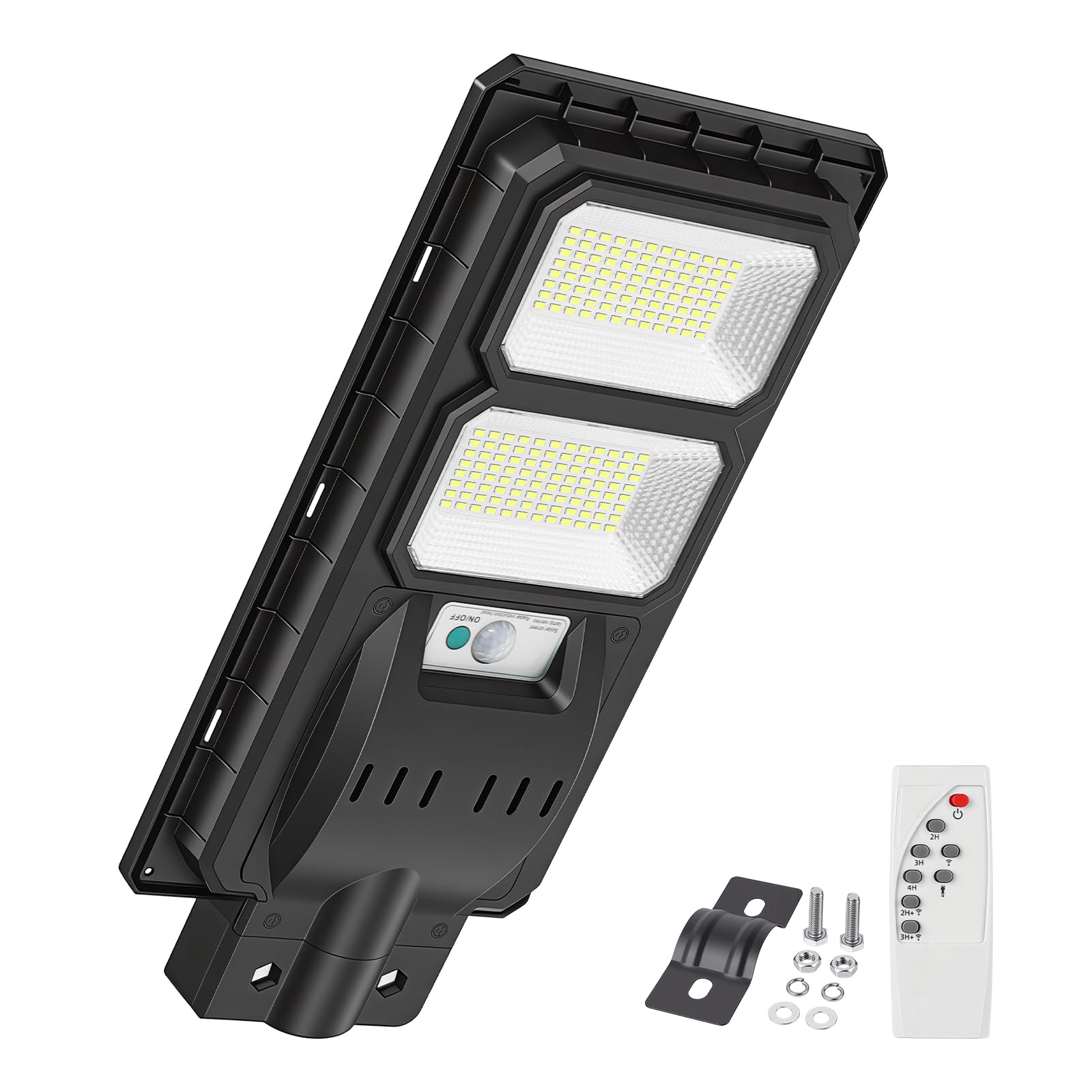 RIGIDON 192 LEDs Solar Street Lights Outdoor, Dusk to Dawn, 6000K White