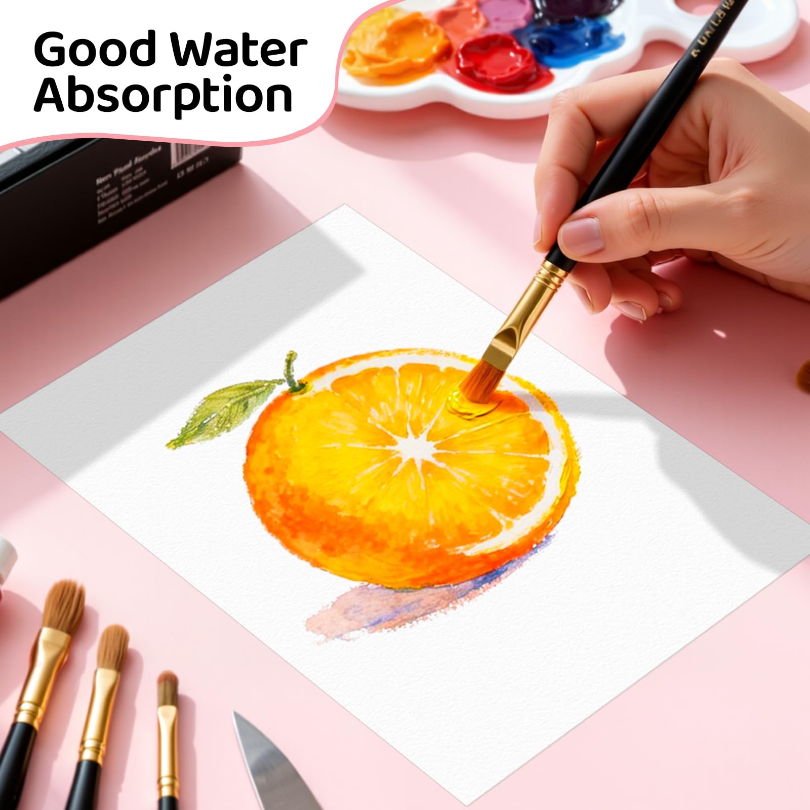 84 Sheets Watercolor Paper 5x7, 110lb/230gsm Cold Press Watercolor Paper Bulk, Cotton Water Color Paper, White Drawing Paper for Sketching, Acrylic, Gouache, Watercolor Supplies for Kids Adults - 4