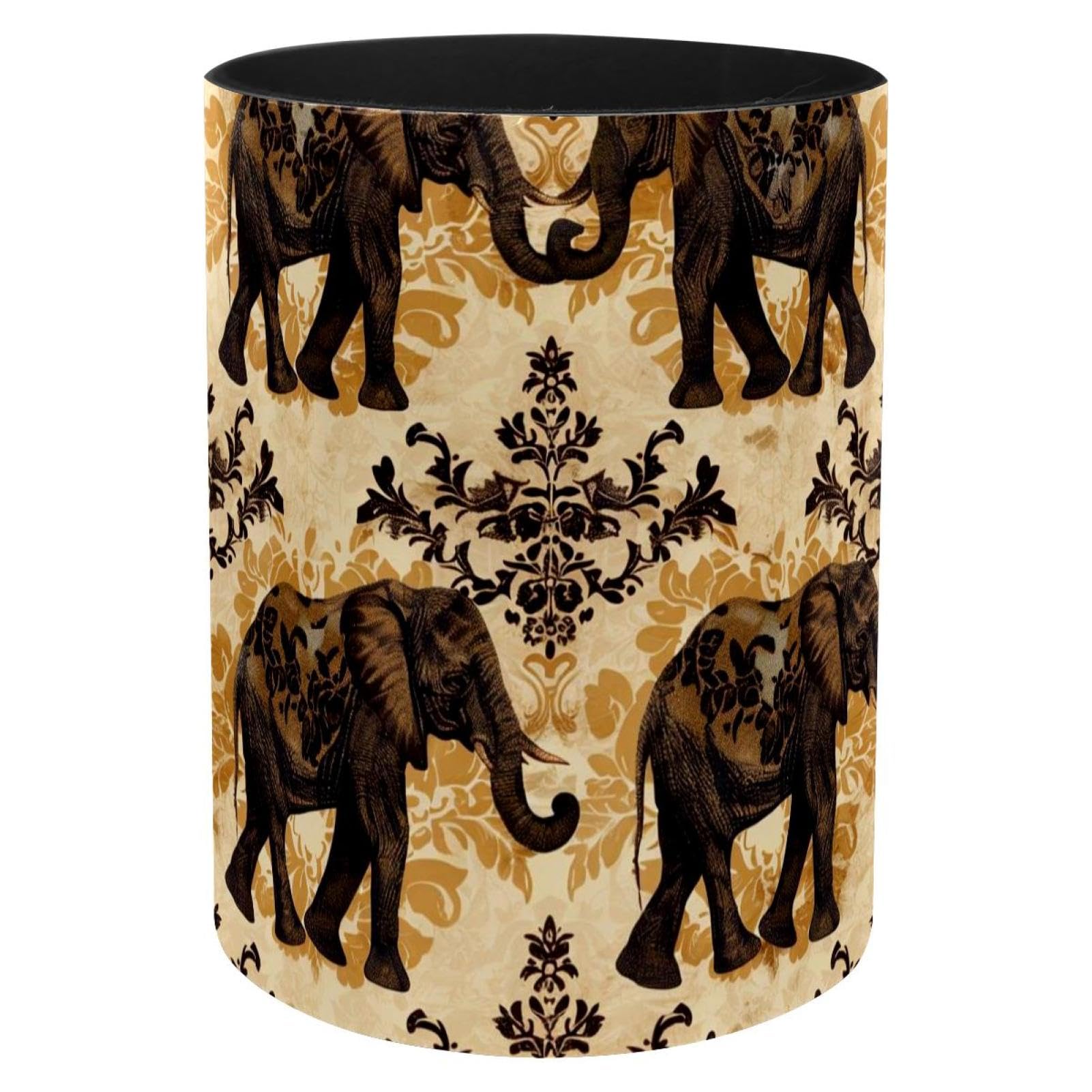 Porte-pinceaux maquillage éléphant gravé en métal de qualité