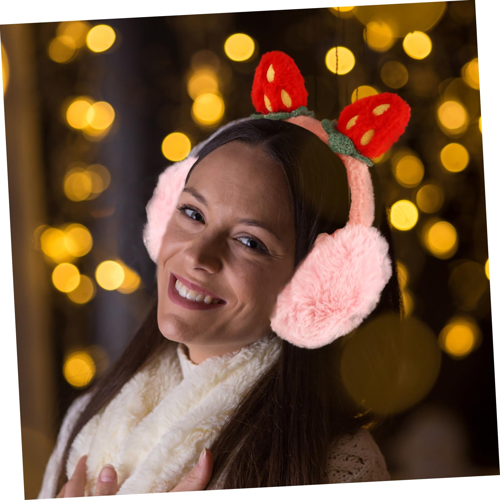 BESPORTBLE Warm Earmuffs Soft Fleece Ear Covers for Women Furry Pink Muffs Comfortable Winter Accessory