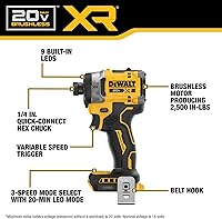 Vista 4 de DEWALT 20V MAX XR Controlador de impacto inalámbrico de 1/4 pulgada, solo herramienta (DCF860B) (Reacondicionado)