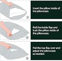 Vista 6 de TSSPLUS Juego de 2 fundas de almohada tamaño King, fundas de almohada verdes, fundas de almohada de seda satinada, súper suaves y acogedoras