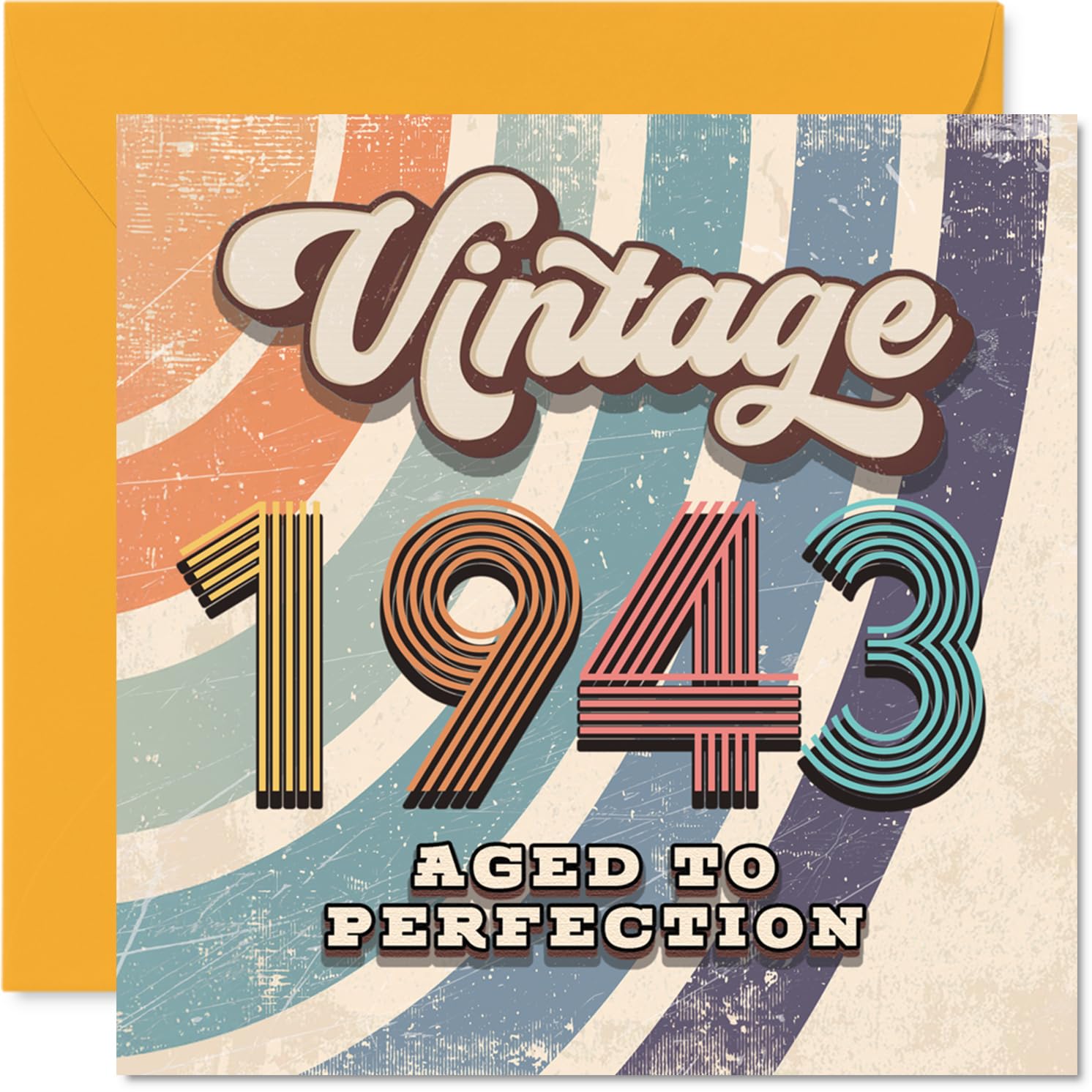 83rd Birthday Card for Men Women - Vintage 1943 Aged To Perfection - Happy 83 Birthday Cards for Nanny Nan Husband Grandma Wife Grandad, 145mm Bday Greeting Cards