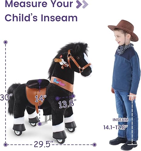 Miniatura 14 de PonyCycle Caballo Pony Niños Ride on Toys Classic Model U (con freno/36 pulgadas de altura/tamaño 4 para edades de 4 a 7) caballo caballo caminando