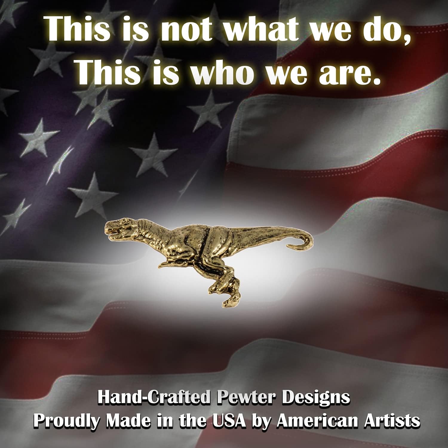 Tyrannosaurus Rex Pin, Gold Plated, 2 Inches, 100% Handmade in the USA, T Rex, Dinosaur, Realistic, Metal, Lapel, Hat, Brooch, Gift, Jewlery, Over 3100 Unique Designs