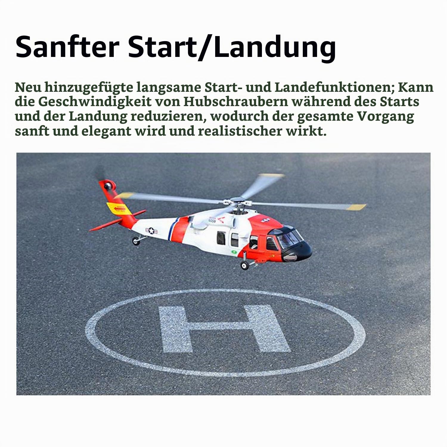 FLYWING RC Hubschrauber MH-60T, GPS & Beidou Ortung | ACE-Fernsteuerung, LED-Beleuchtung, ATT-Modus, Ein-Knopf-Rückkehr, sofort einsatzbereit