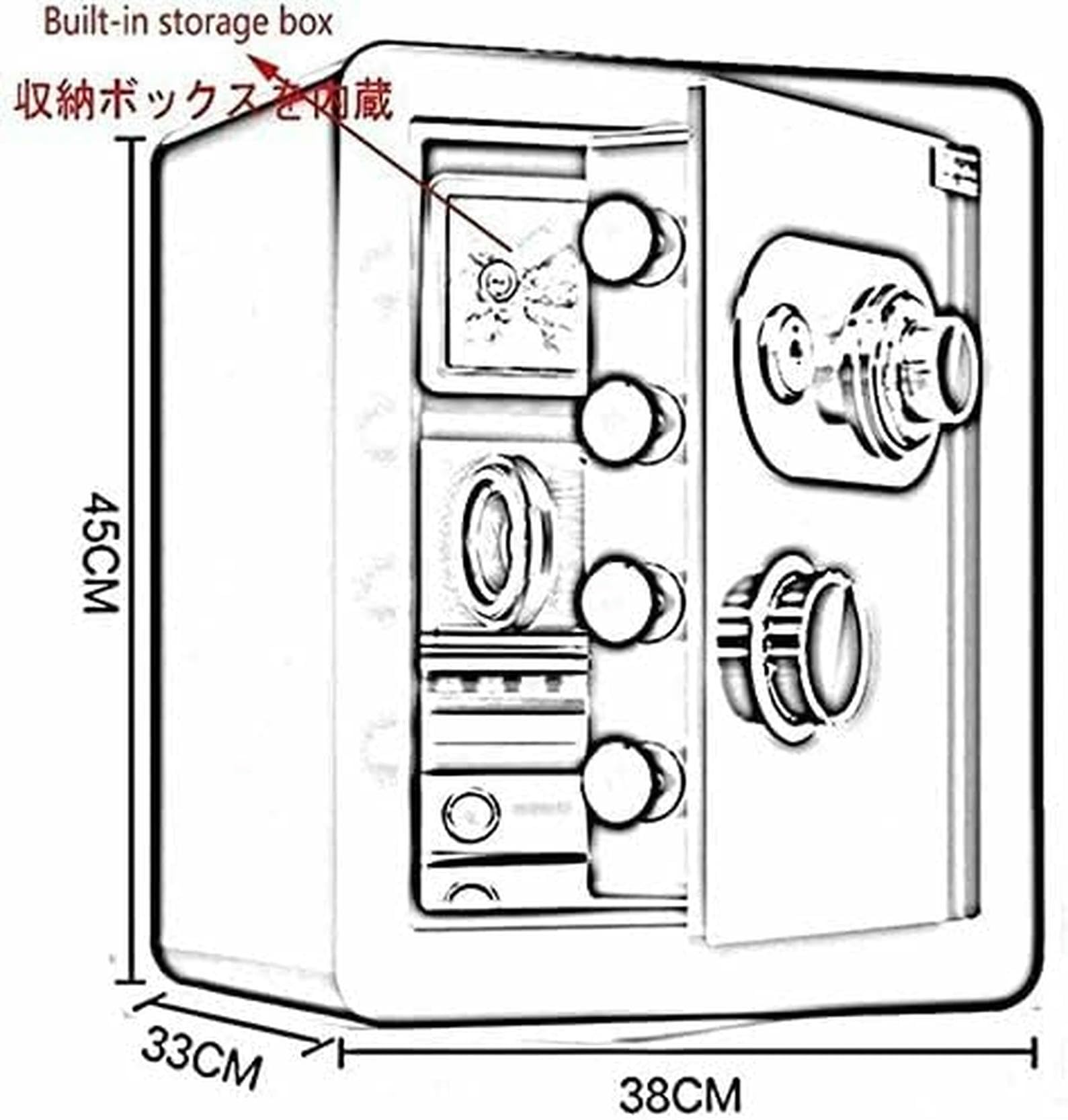 strongbox caja fuerte ignífuga impermeable cajas fuertes para el hogar y cajas de seguridad ignífugas para el hogar altura 45 cm caja de almacenamiento mecánica de acero / gabinete hotel/oficina de la
