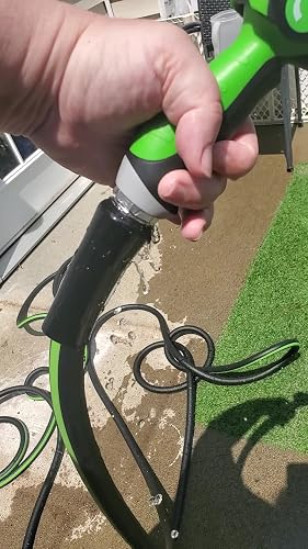 Tubo Da Giardino Resistente 1,5 Cm, Super Flessibile 50 Metri, Con Ugello A 10 Funzioni E Raccordi In Ottone, Per Tutte Le Stagioni (nero/verde) - 2