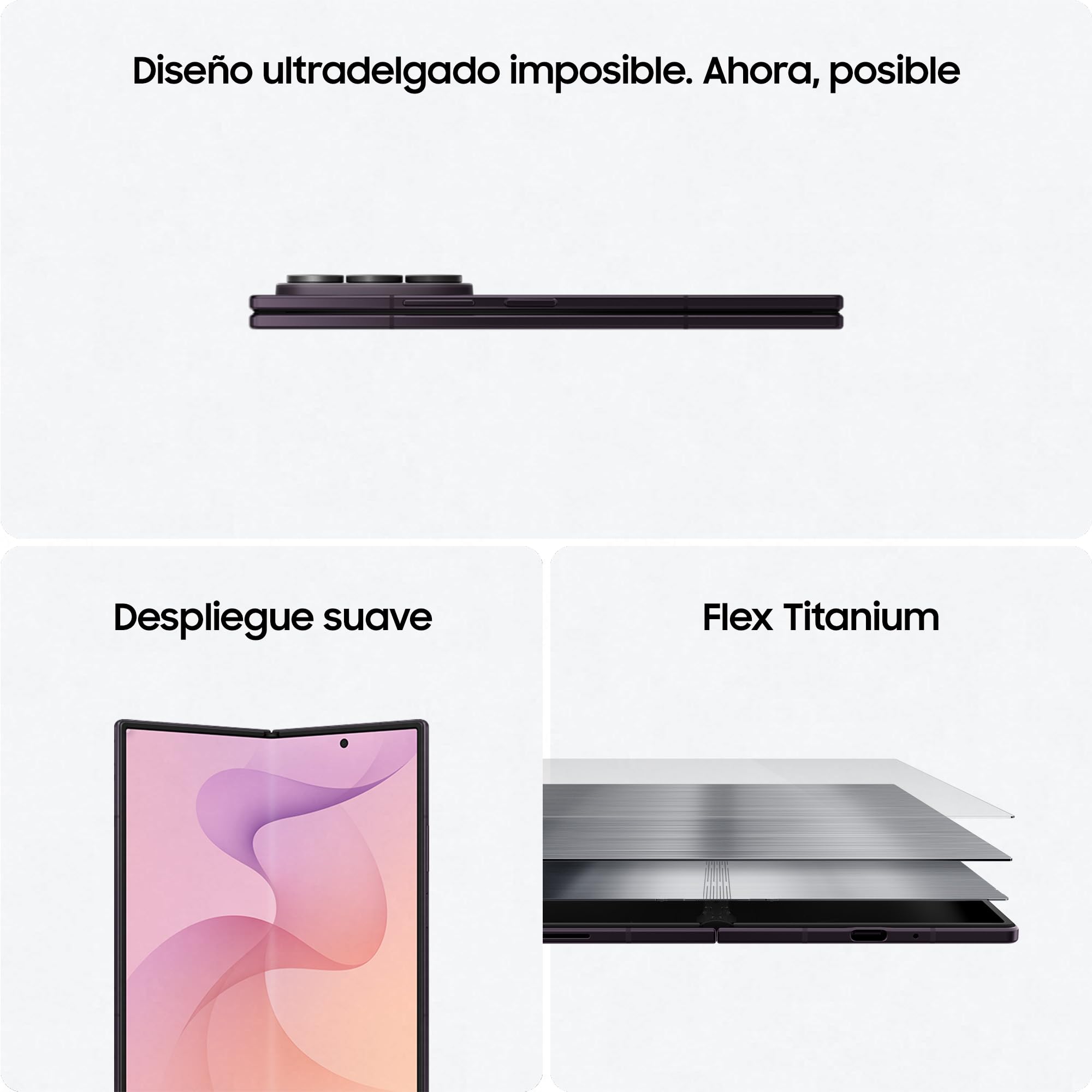 Samsung Galaxy Z Fold8 Ultra, 256 GB, Teléfono Móvil, Violeta Nocturno | Smartphone Android IA, Pantalla Multitarea, Memoria 12GB, Batería 5000mAh, Cámara 200MP, Now Nudge, Garantía 3 Años+1 extra