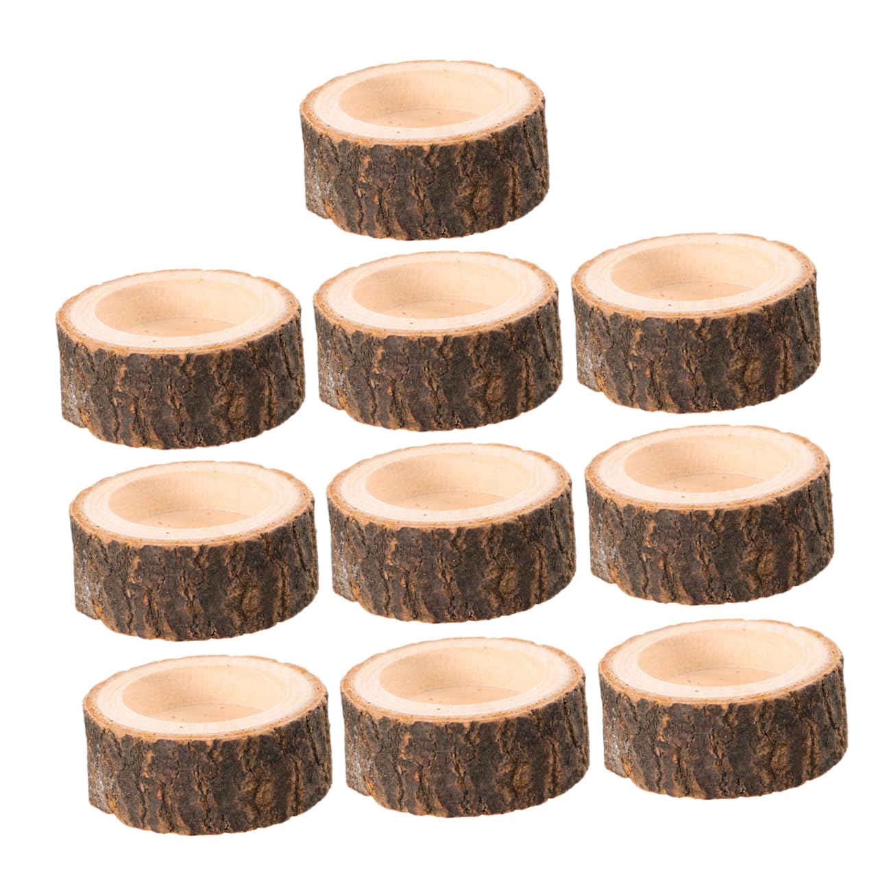 RORPOIR 10pcs Wooden Stake Candle Holder Tea Light Votive Holder Wooden Votive Tealight Holder Decorations for Home Ornament Rustic Wood Votive Candle Holder Candle Holders Plant
