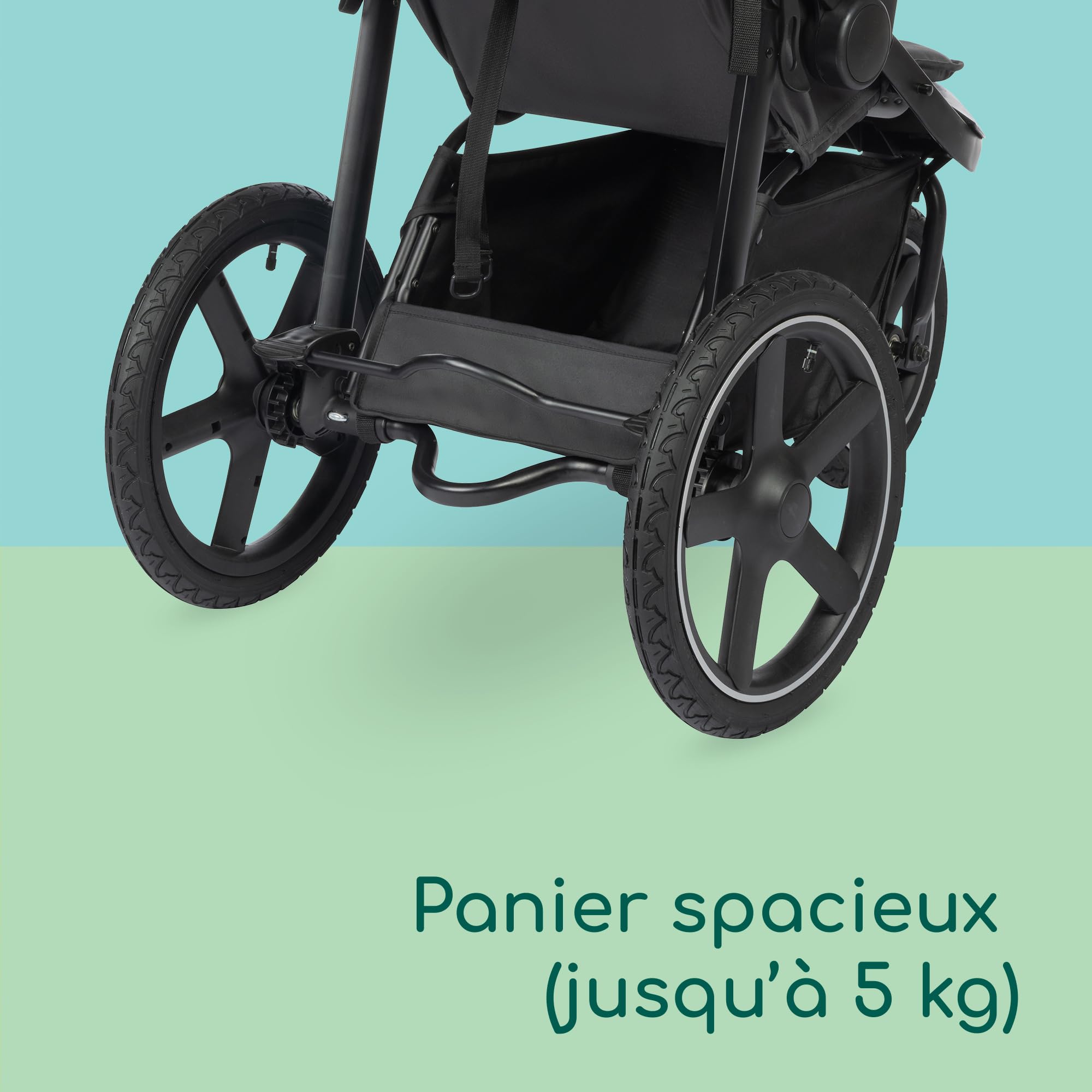 Bebeconfort Cloudy, Poussette Tout Terrain, 0 à 4 ans (22 kg max.), Poussette Canne Bébé Inclinable, Pliage Rapide, Poussette 3 Roues, Guidon Réglable, Panier de Rangement Spacieux, Mineral Graphite