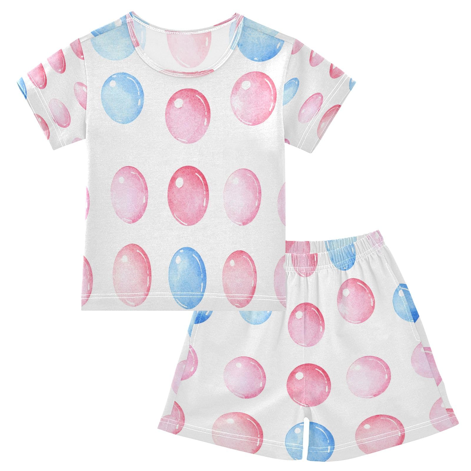 senya Balloon Colorful 1 Summer Pajamas Set Short Cotton Sleepwear 2 Piece Multicolor