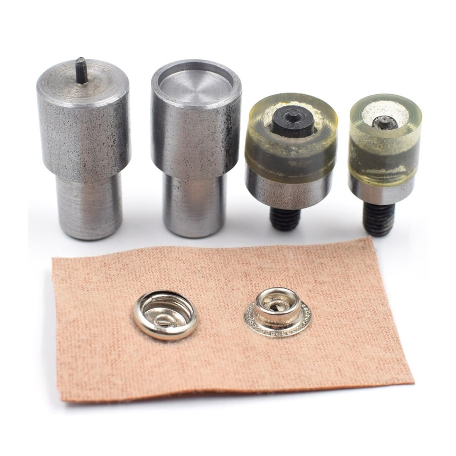 Snap Fasteners Botón Die 50 juegos de botones a presión metal 12,5/15 mm | Con 1 Juego de molde de interfaz de rosca for sujetar botones de presión, herramienta de instalación(Black-15mm)
