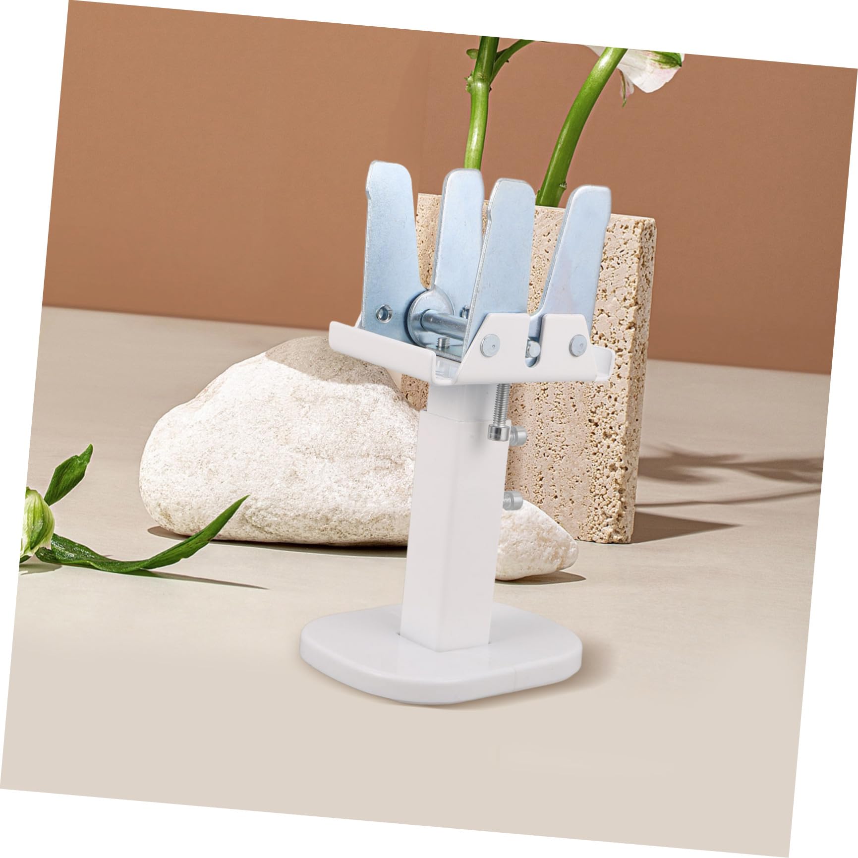 VALICLUD Soporte de Radiador Instalación Estable y Sencilla Ajustable de Acero al Carbono, Soporte de Suelo del Radiador, Altura 14-21cm, Blanco, Patas de Apoyo para Radiadores de