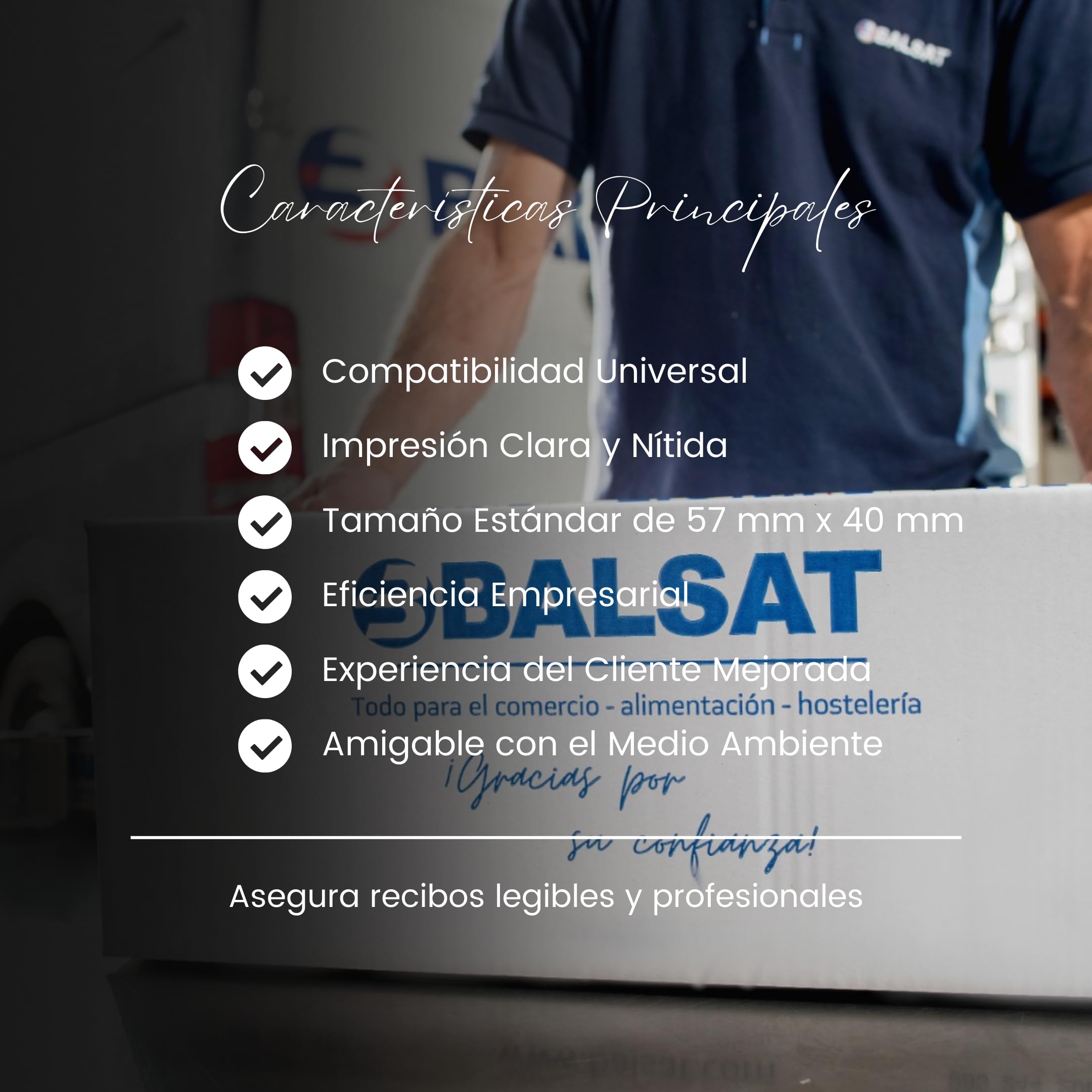 Balsat 200 rotoli di carta termica 57 x 40 mm | per stampante di biglietti | carta per stampante termica, tpv commercio, registratore di cassa | rotolo di carta per datafono di qualità, senza BPA