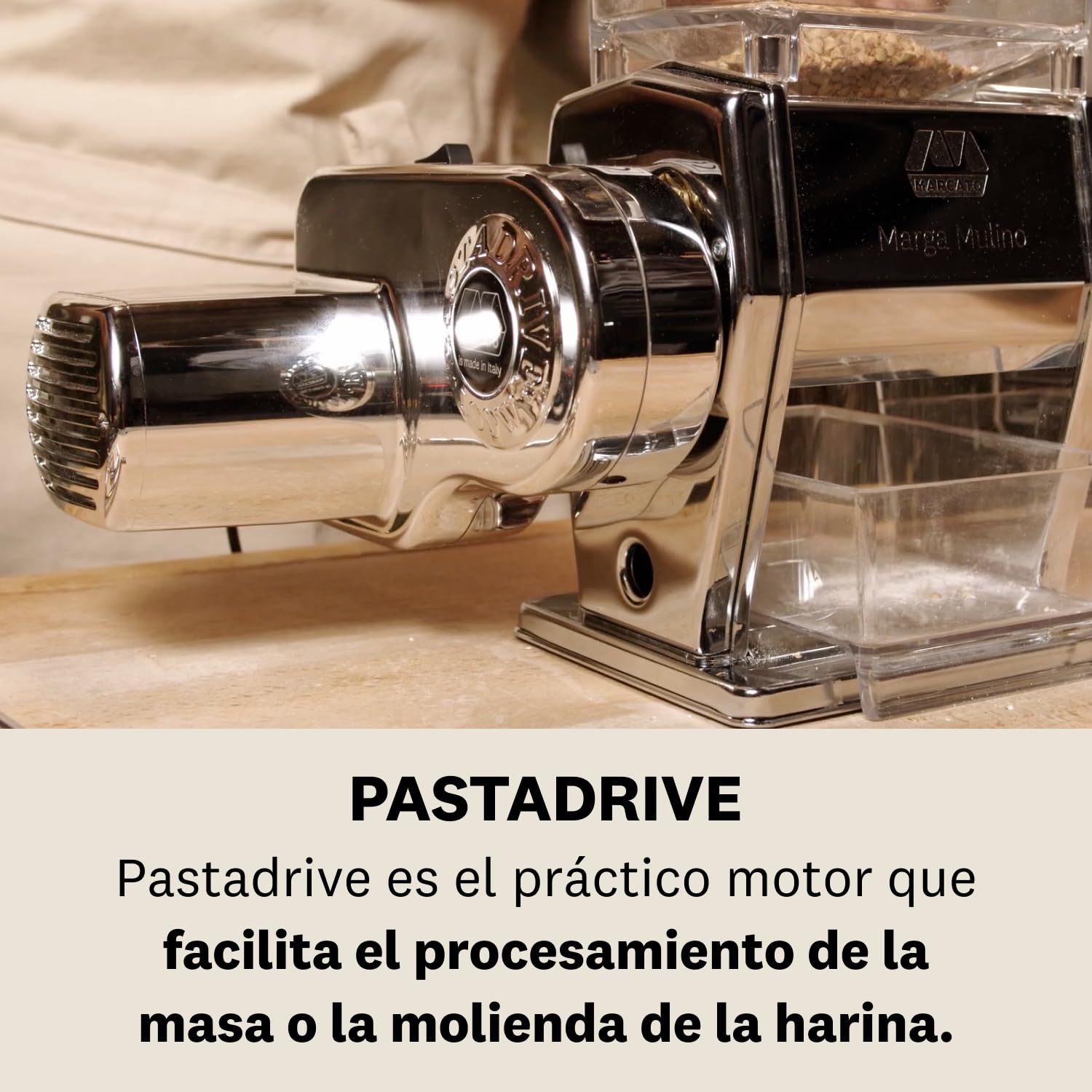 Marcato Motor Máquina para Pasta Atlas 150, Motor Eléctrico para Máquina de Pasta, Compatible con Otros Artículos Marcato, 100 W. Modelo: Pastadrive.