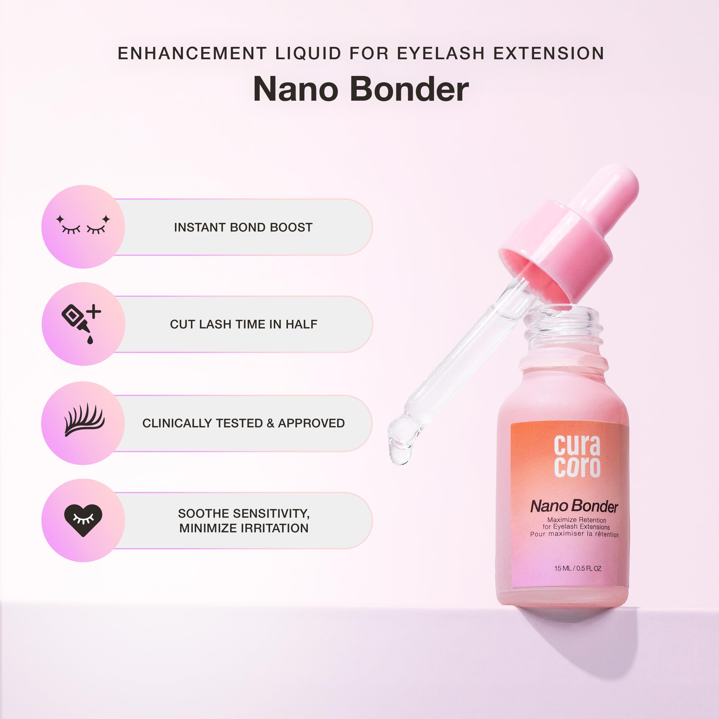 Curacoro Nano Lash Bonder Glue Accelerator & Lash Sealant 15ml