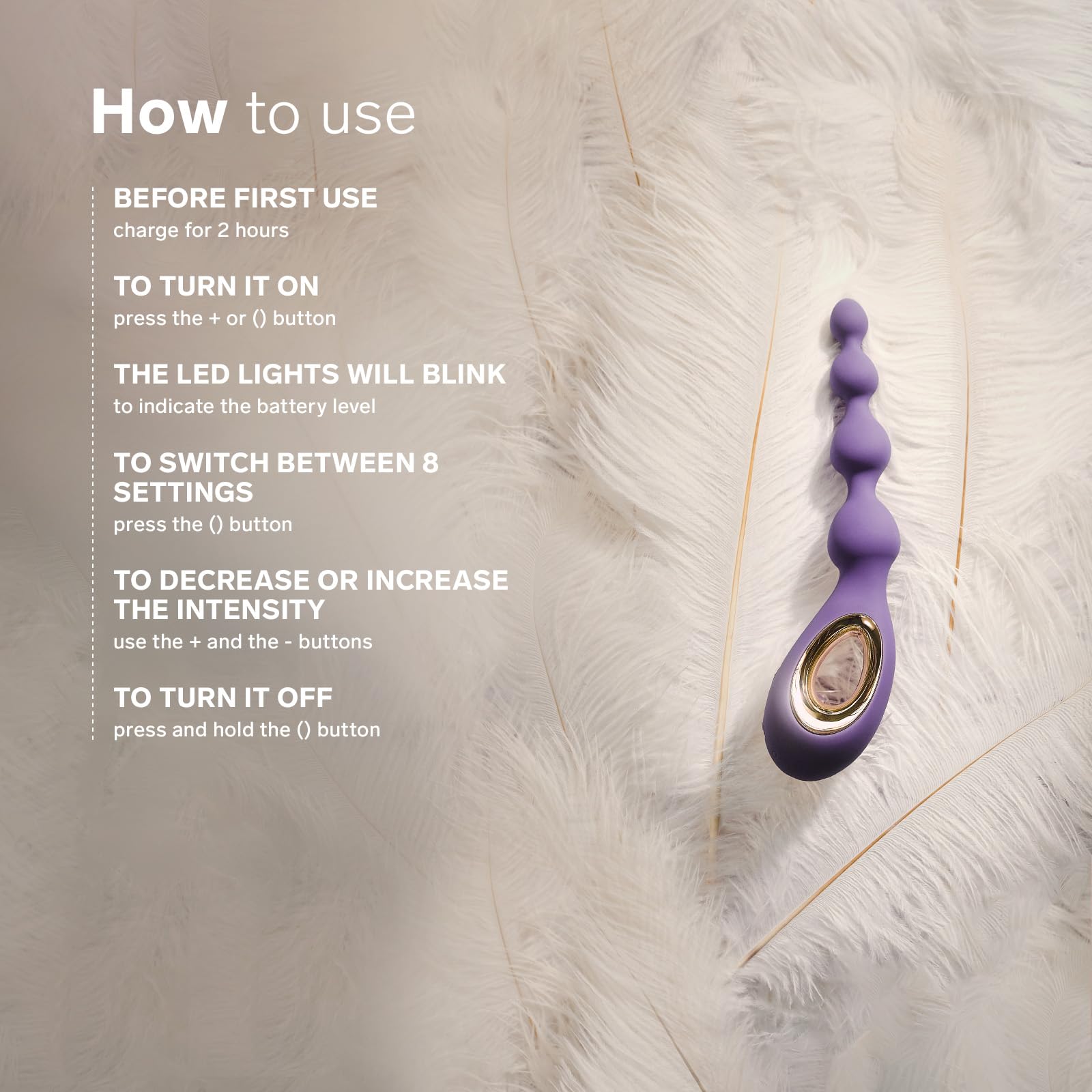 LELO SORAYA Beads, Masajeador Anal con Cuentas con Tecnología Bow-Motion y 8 Modos de Vibración, Estimulador Anal, Vibrador Anal, Bolas Anales (Black)