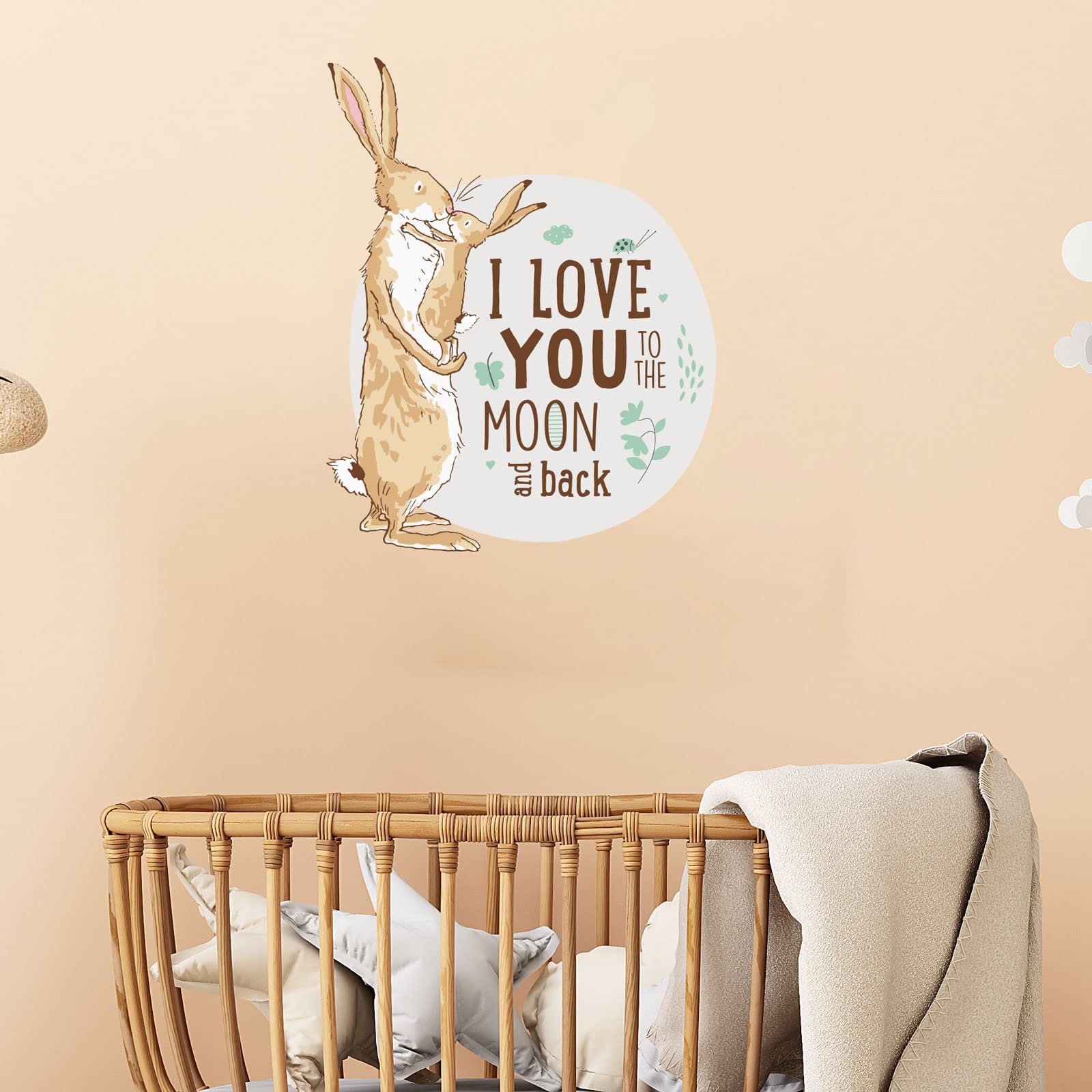 Stickerscape Guess How Much I Love You Wall Stickers (Moon & Back - Hug) | Nursery Wall Stickers, Woodland Wall Stickers, Nursery Wall Decor| Easy to Apply, Cleanly Removable