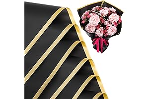 Vutim Gold-Edged Black Flower Wrapping Paper: A Touch of Elegance for Your Floral Creations