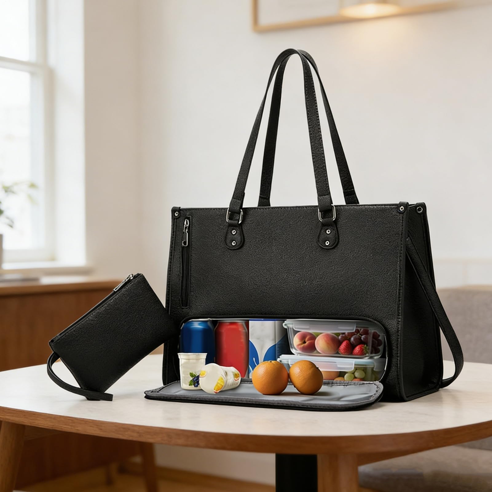 Generico Borsa Portatile per Computer Donna,Termica con Scomparto per Pranzo,Borsa da Lavoro a Tracolla | per Cellulare Tablet Libro Cibo Ufficio Scuola Business Viaggio Campeggio Picnic Outdoor