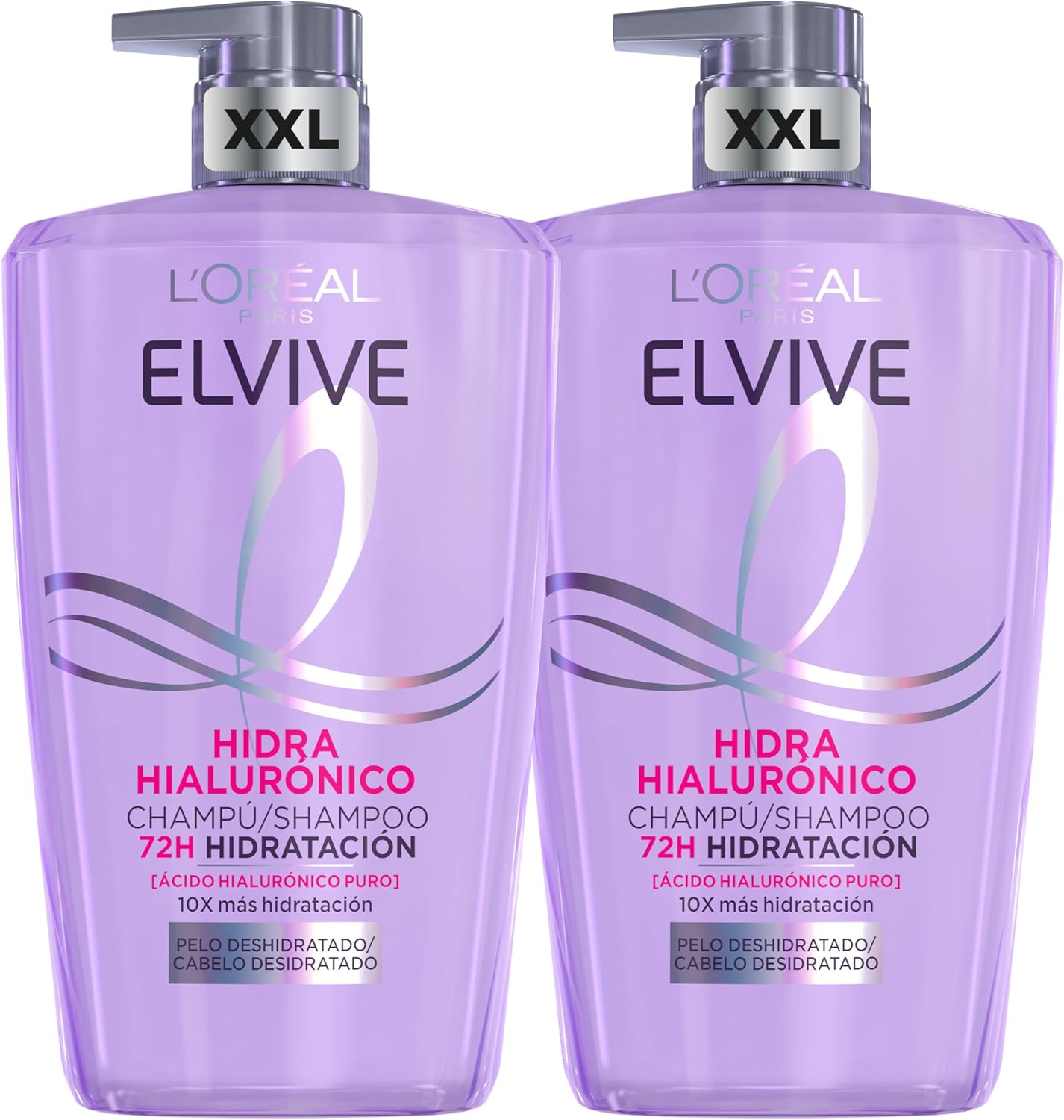 L’Oréal Paris Elvive Hidra Hialurónico Pack 2 Champú 72 horas de Hidratación 1 L