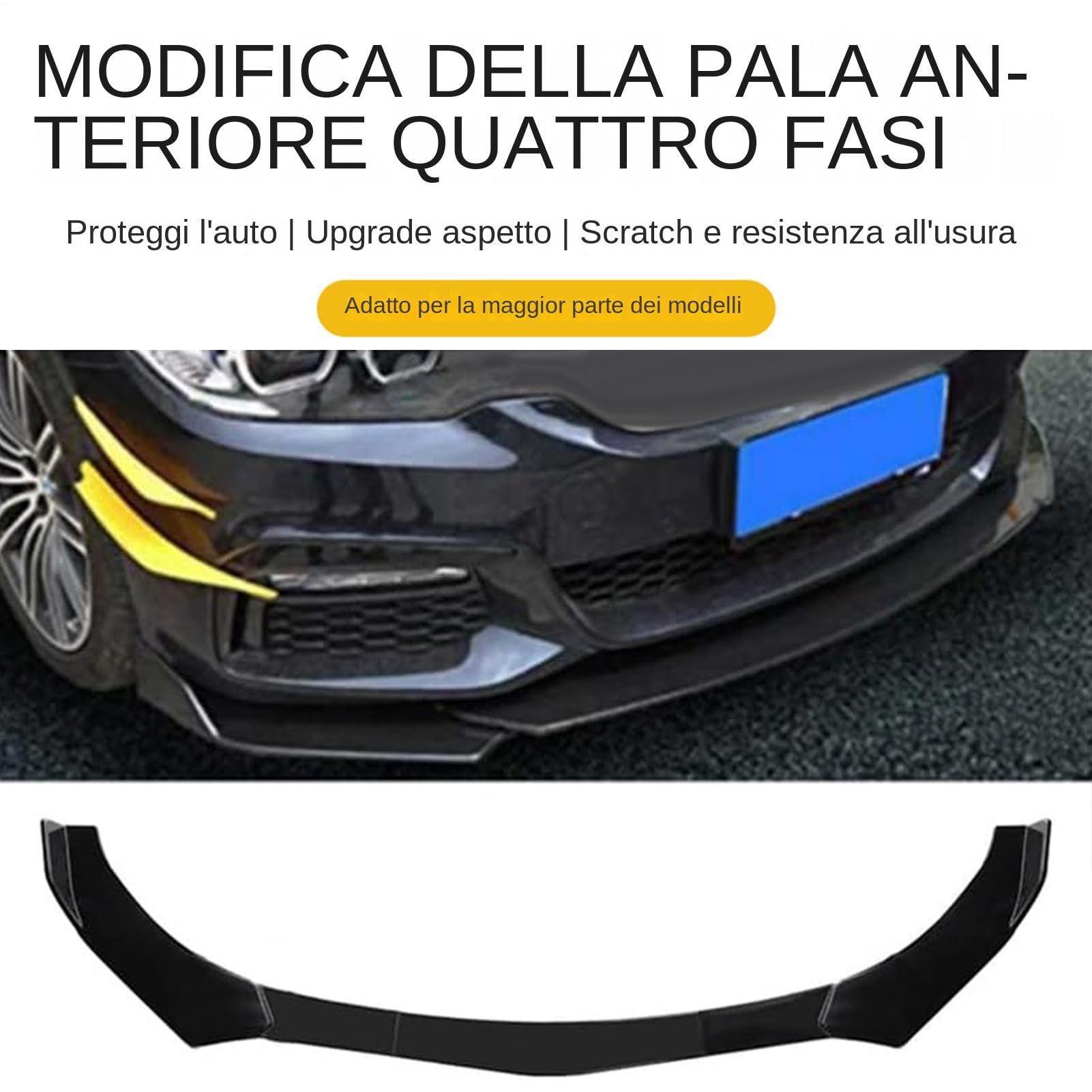 Spoiler per labbro del paraurti anteriore per auto - 1 unità regolabile | Kit corpo divisore Pala leggera Professionale Alta resistenza Robusto Durevole Elemento 'ingranaggio Sezione Divisione
