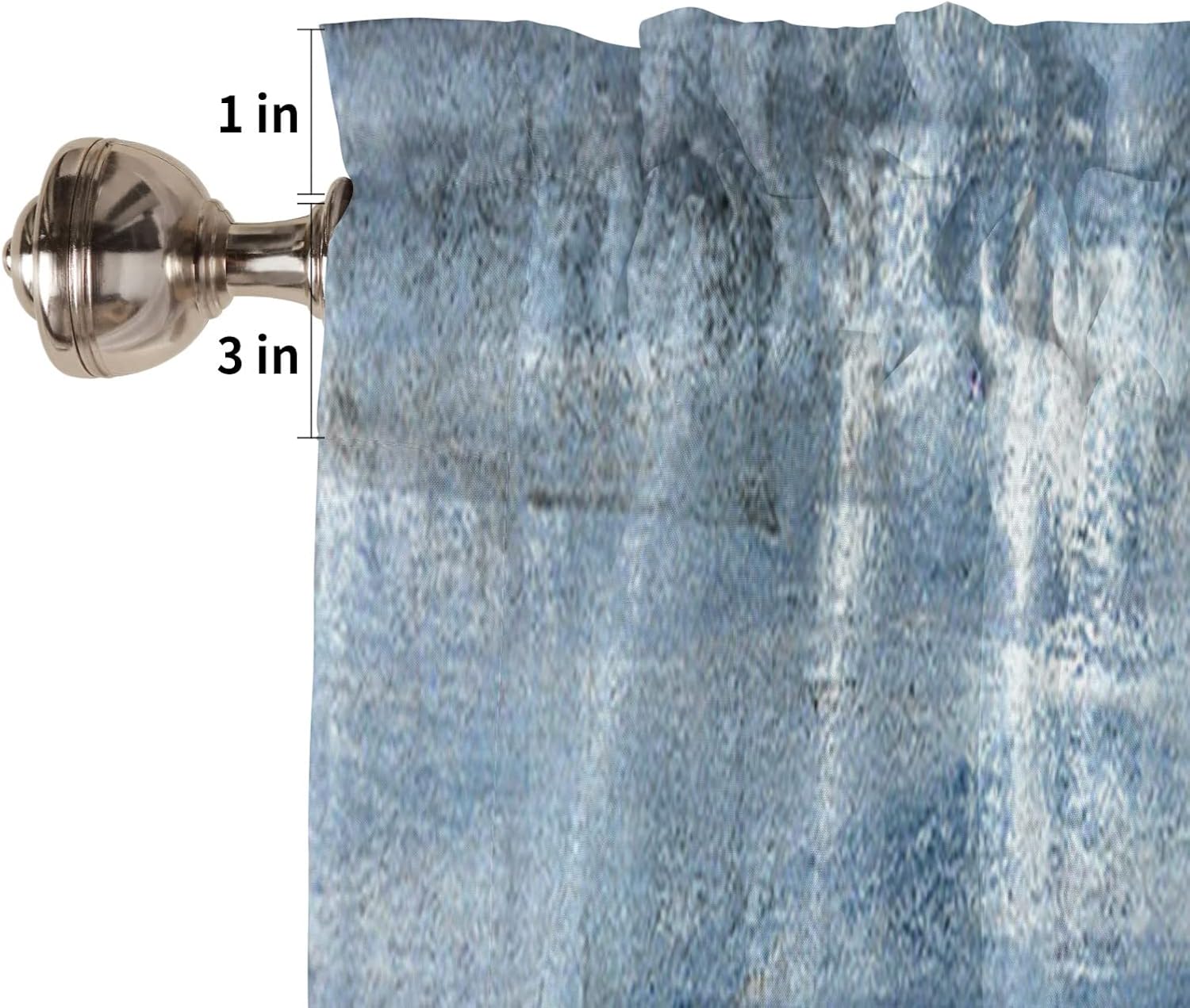 Navy Blue Window Valances, Abstract Art Valances for Windows Treatment Decor, Farmhouse Rod Pocket Decorative Curtain Valance for Bathroom Bedroom Living Room, 54 X 18 in Blue, 1 Panel - Image 5