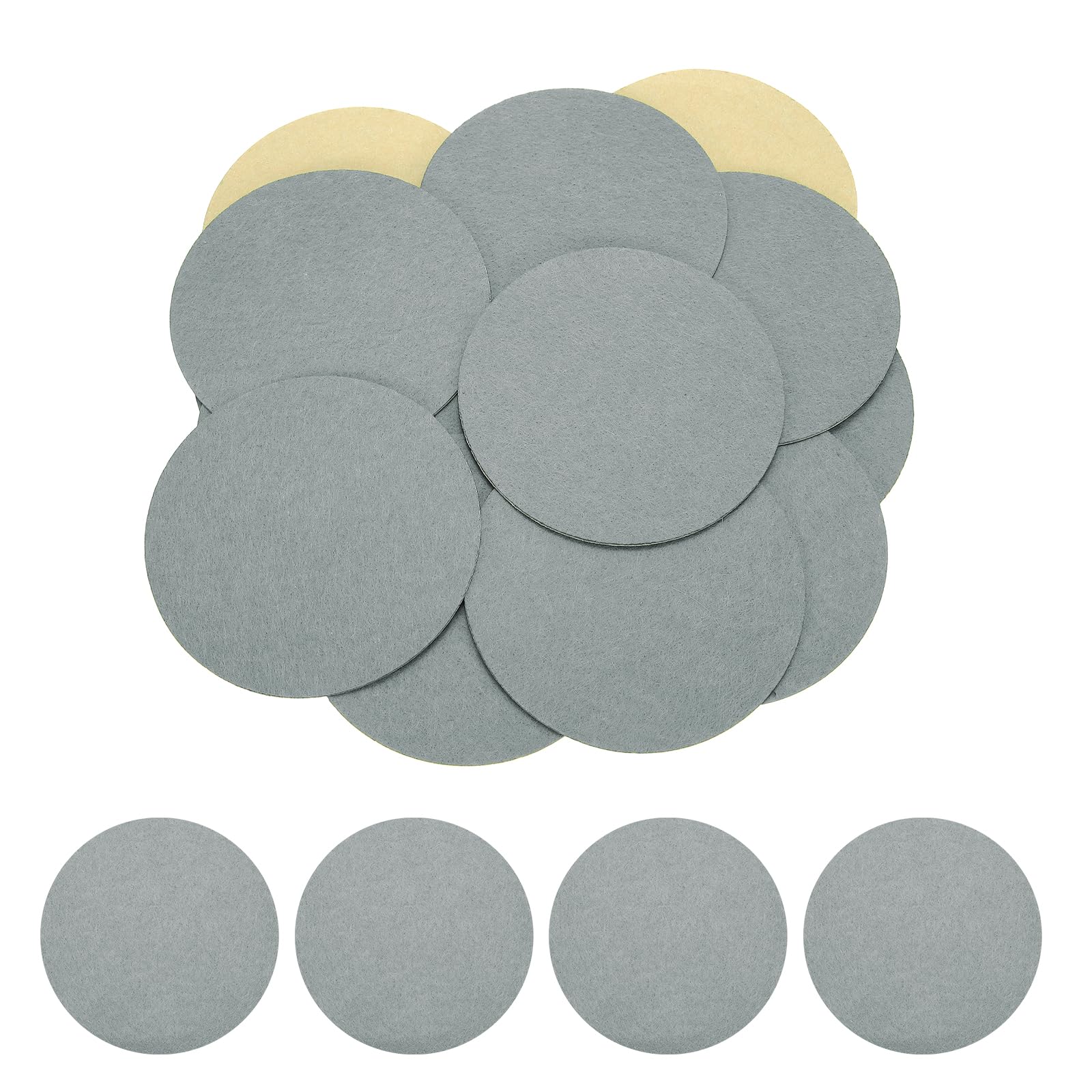 HARFINGTON 48pcs Adhesive Felt Circles 100mm 3.94" Gray