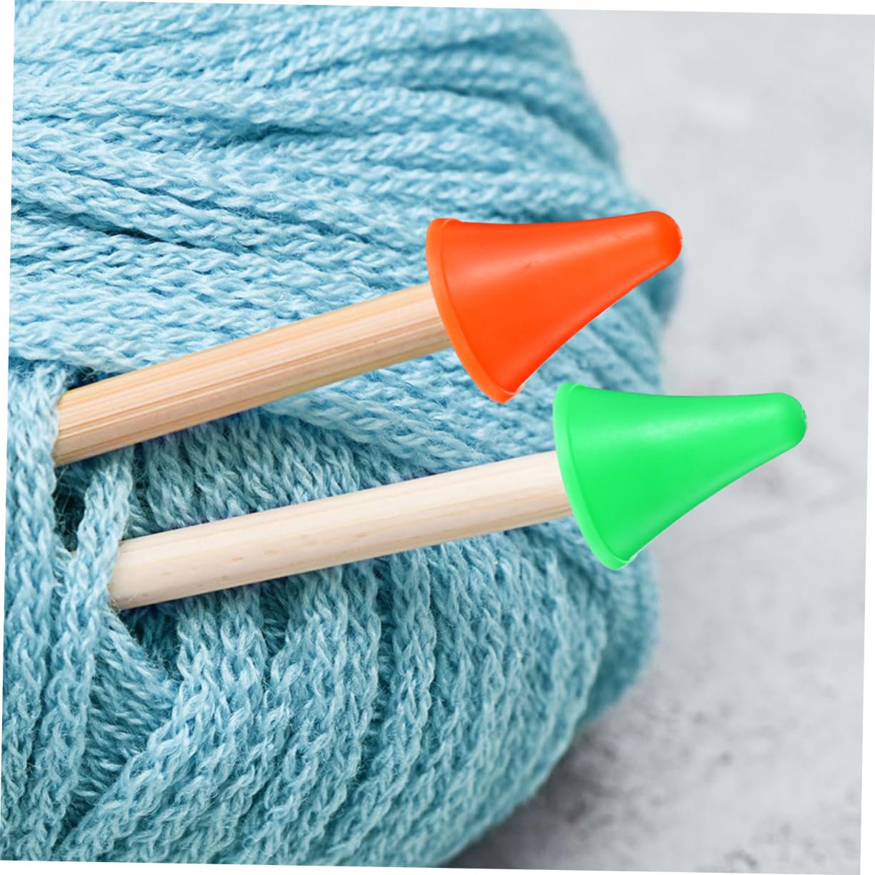 KONTONTY 100pcs Knitting Protectors Soft Flexible End Protectors for Knitting Needles Stitch Stoppers for DIY Projects