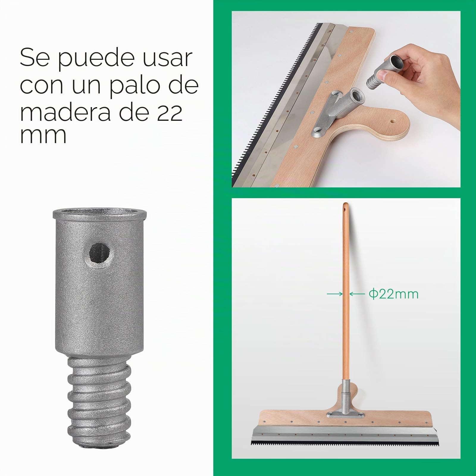 CPROSP 5pcs Kit de Herramientas de Autonivelación de Cemento, 2*Rodillo de Puas Autonivelante(47cm + 21cm)+ Rascador de Acero Inoxidable 56cm+ Zapatos de Clavos 30cm+ Mango Telescópico 200cm