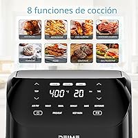 Vista 2 de Freidora de aire de 6.2 cuartos de galón de gran capacidad, freidora de aire caliente sin aceite, horno de cocina saludable de 1500 W con 8 ajustes