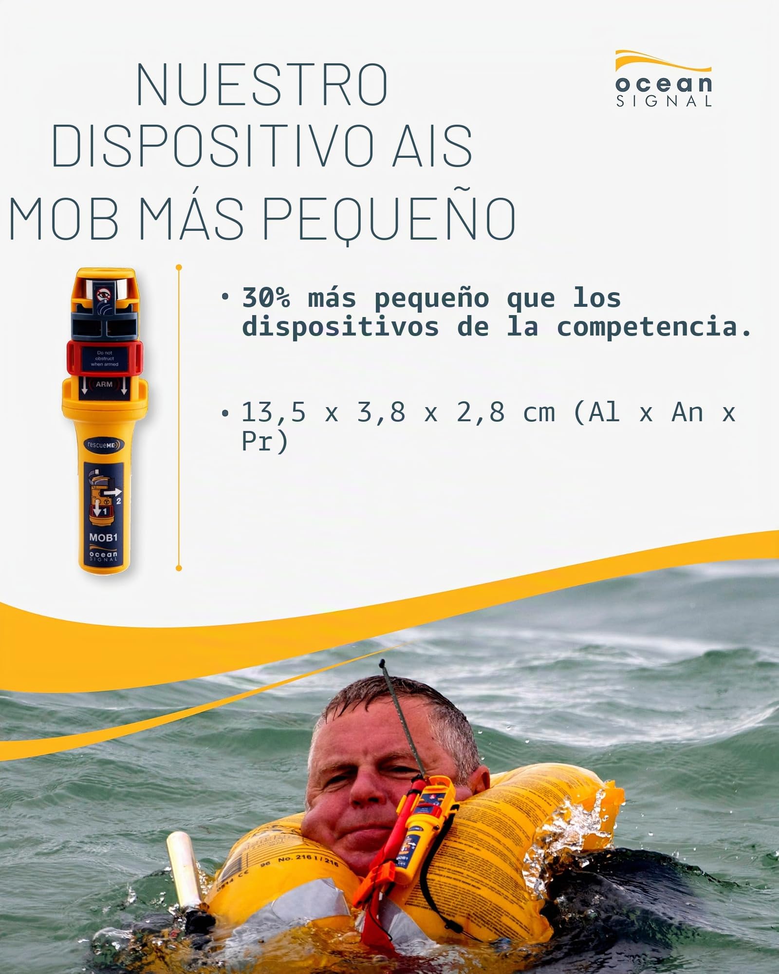 Ocean Signal MOB1 Epi3100 - Dispositivo AIS hombre al agua, para ocalización personal, con DSC integrado