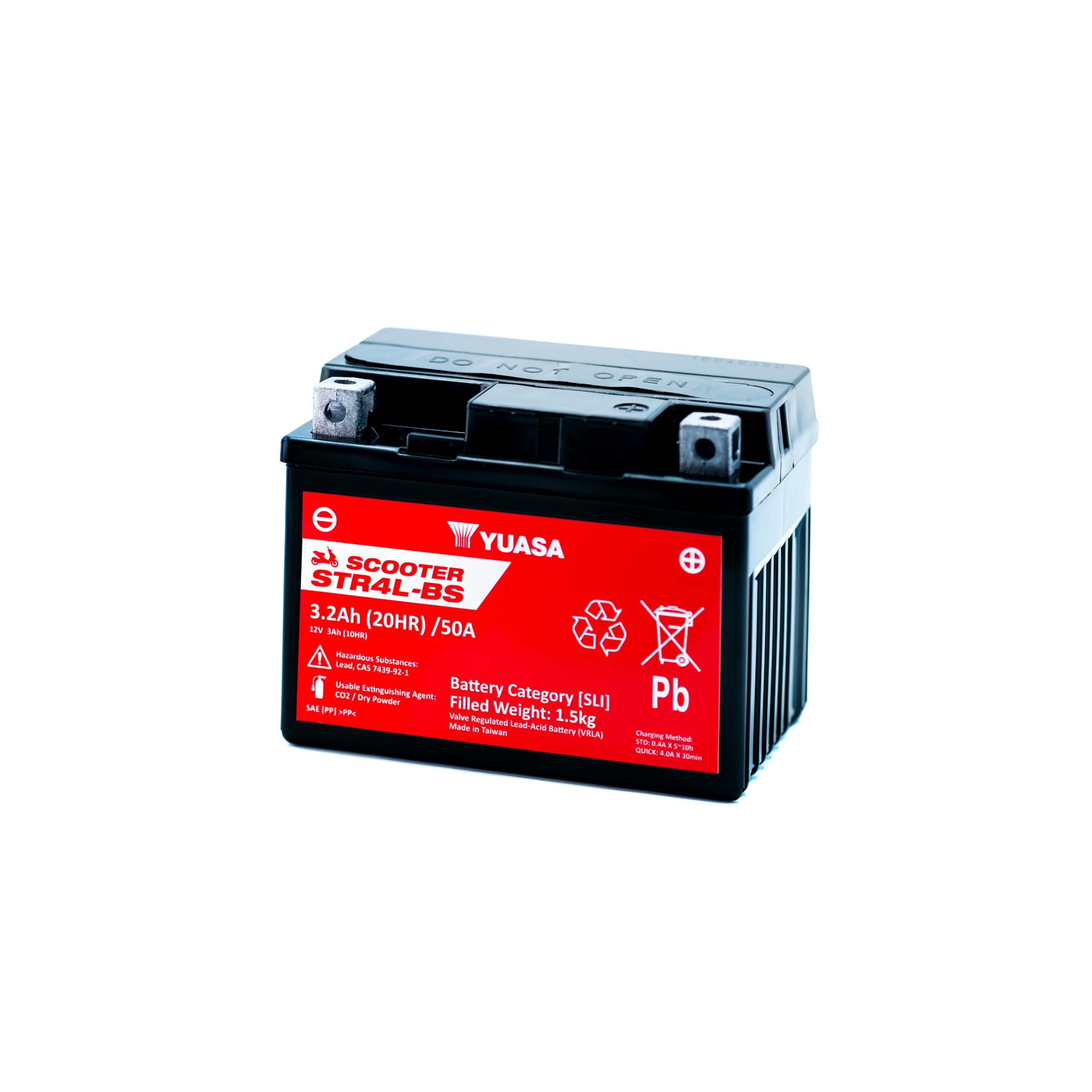 Yuasa STR4L-BS 12V AGM VRLA Lead Acid Scooter Battery
