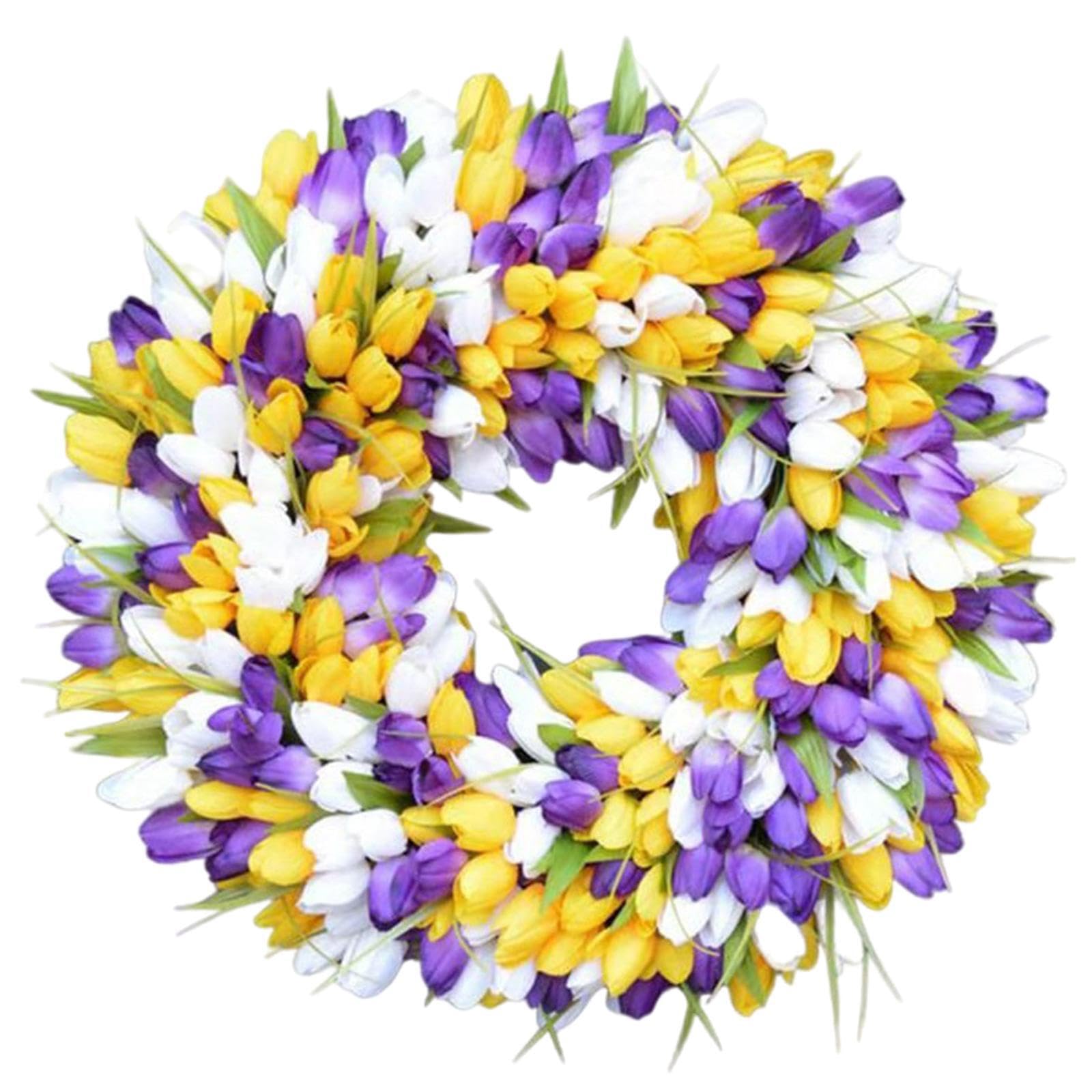 TWISAXC Hanging Garland Floral Welcome Wreaths Decor Spring Wreath Spring Front Door Wreath Home Decor Subtle Elegance For Any Occasion Artificial Window Wall Party Decoration