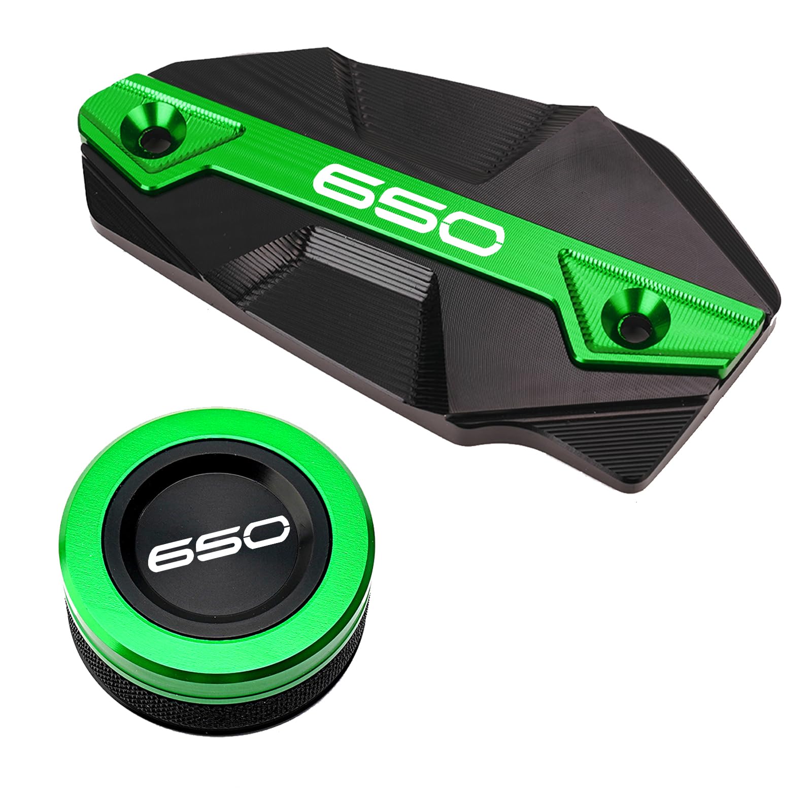 Per Kawasaki Z650 Z 650 2017-2026 2025 Ninja650 Versys650 Accessori Moto Anteriore Posteriore Copertura Tappo Serbatoio Liquido Freno Coperchio (Verde)