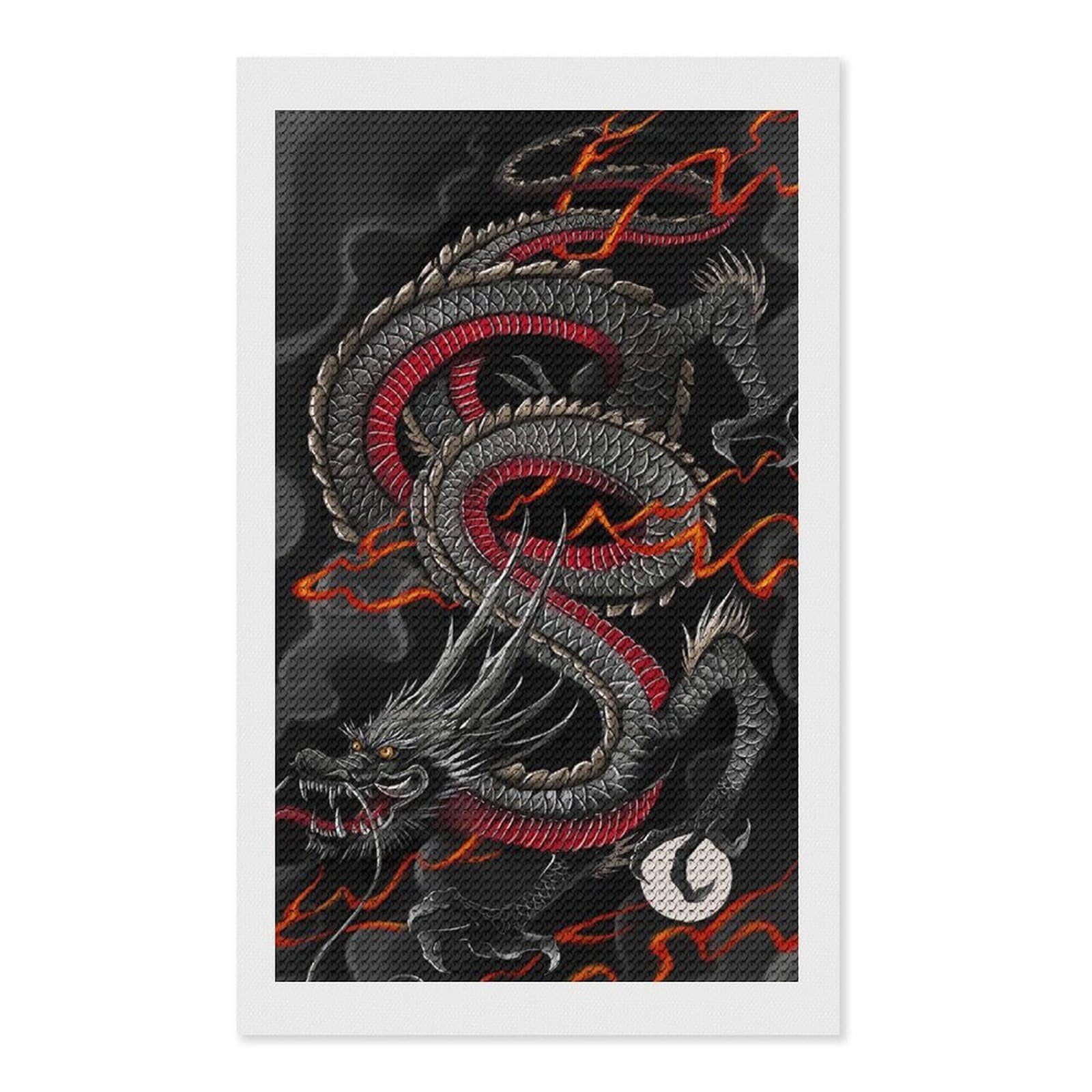 Nclqvjxzkhw Style Dragon Diamond Art Painting For Adult Round Diamonds Pictures Arts Crafts Home Wall Decor 12"X20"