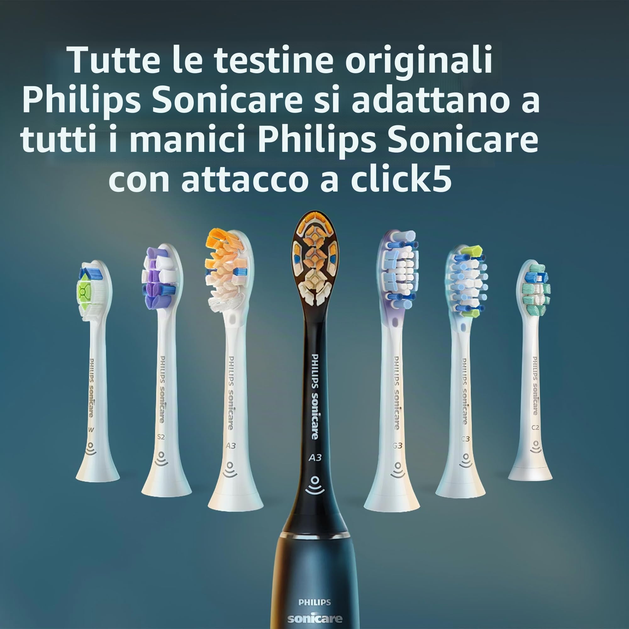 Philips Sonicare C2 Plaque Control HX9026/77 - Testine di ricambio originali per spazzolino elettrico, confezione da 6, fino a 18 mesi, colore: bianco