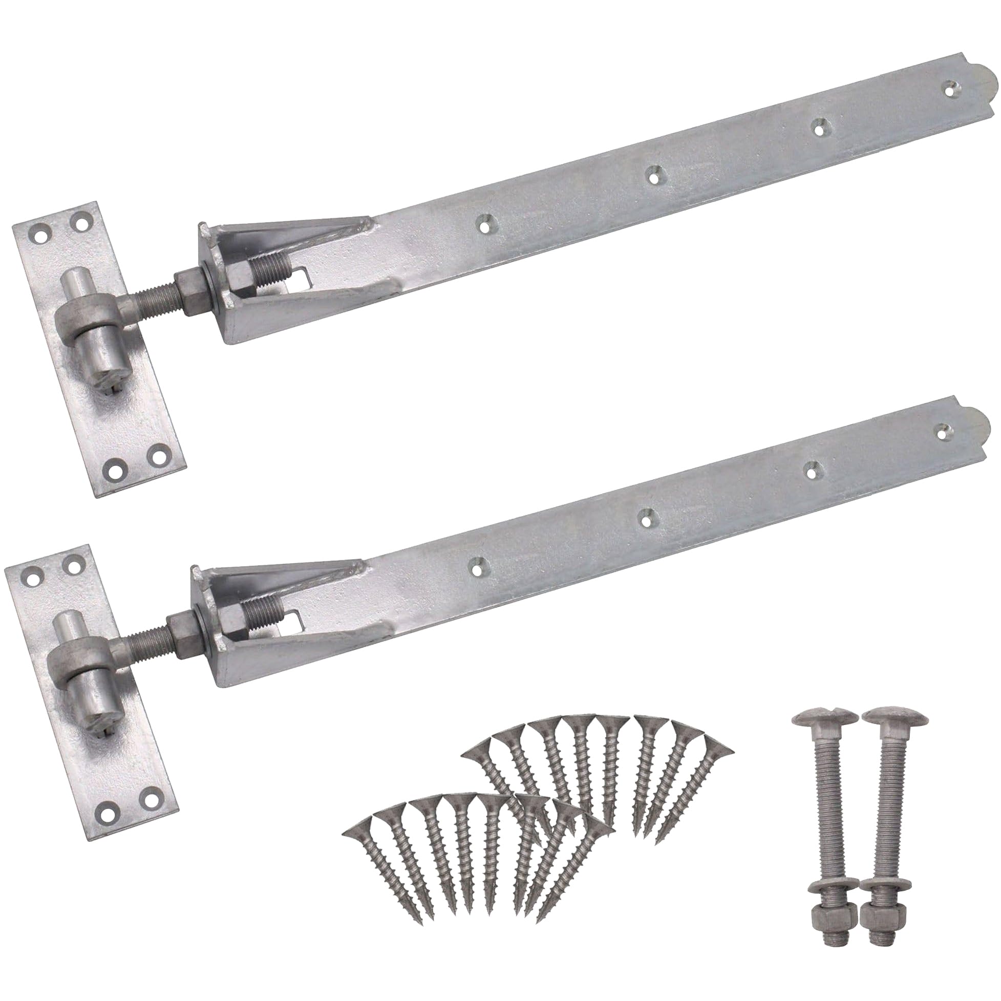 EAI Adjustable Gate Hinges | 1200mm / 48 Inch Heavy Duty Hook and Band Gate Hinges | Galvanised - 1 Pair