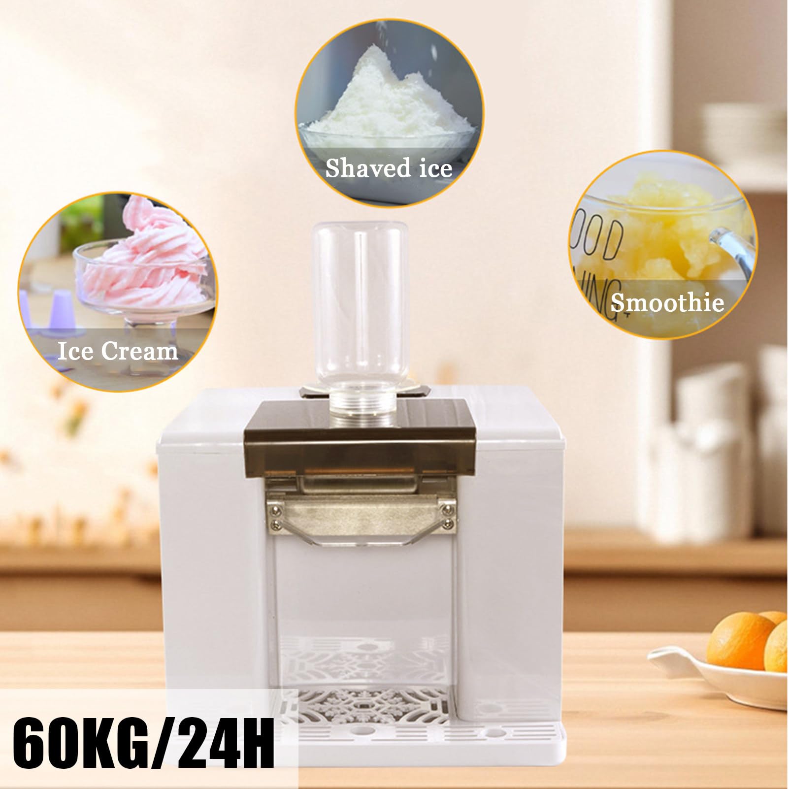 MáQuina Coreana Para Hacer Hielo Raspado Bingsu, MáQuina Para Hacer Helados Con Copos De Nieve Y Pantalla TáCtil, 60Kg/24H, De Limpieza AutomáTica Para Uso Comercial Y DoméStico.,Black